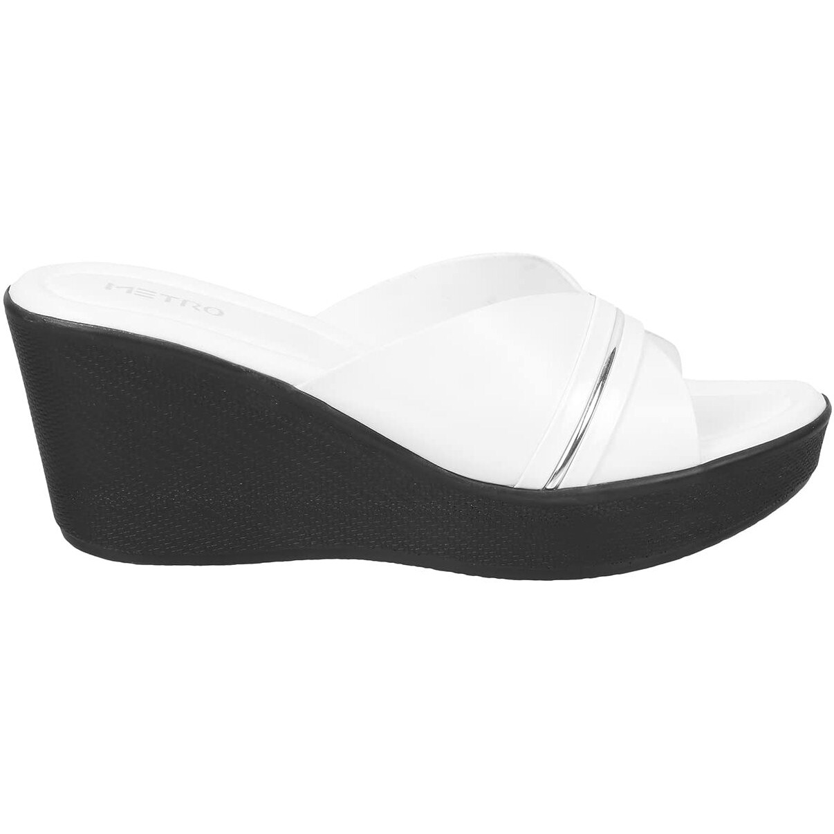 Metro Women Wedge Heel Fashion Slip-on White UK/4 EU/37 (34-122)