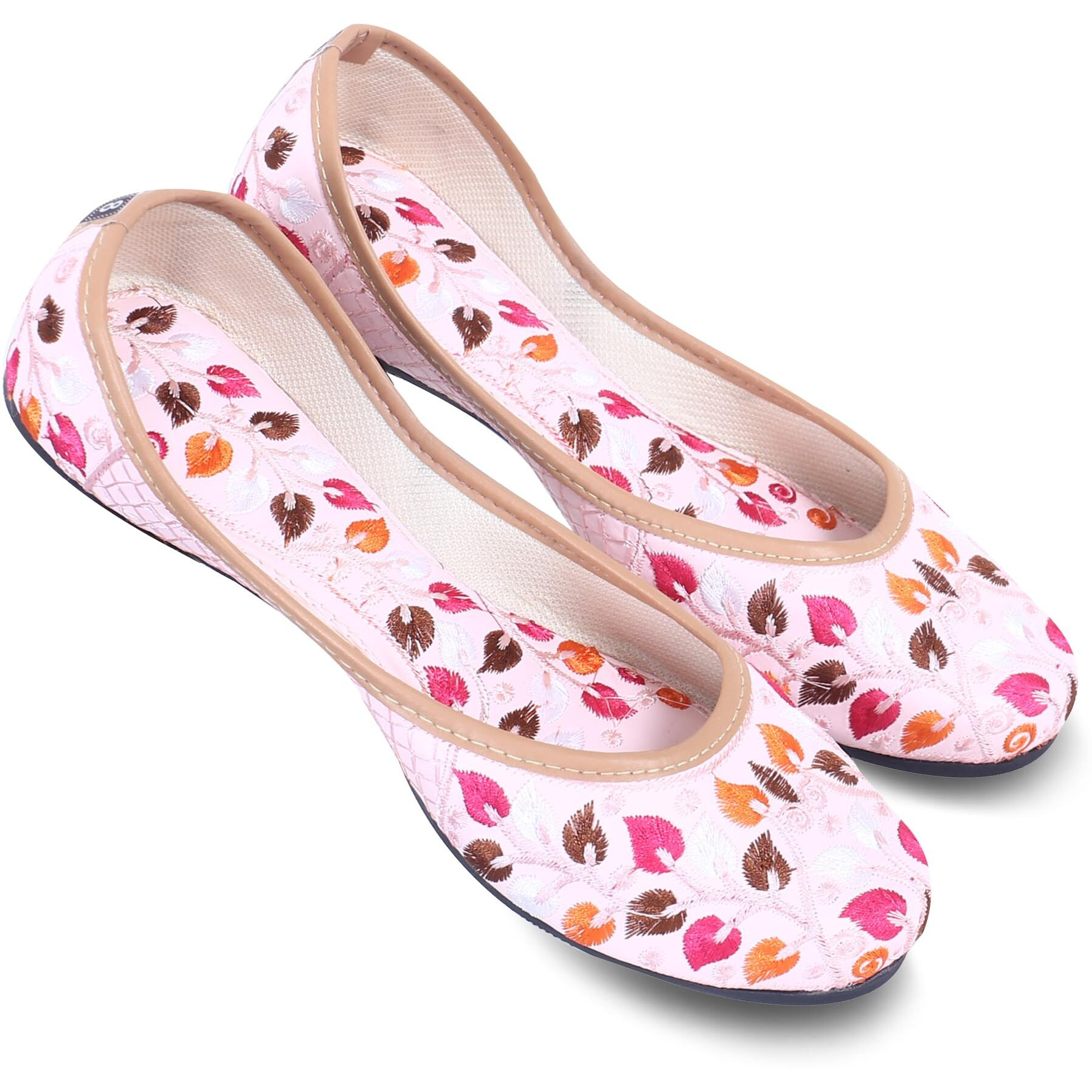 DFR Woman Embroidered Punjabi Mojari Jutti Juti for Women Shoe, Color PINK6 | UK Size 6