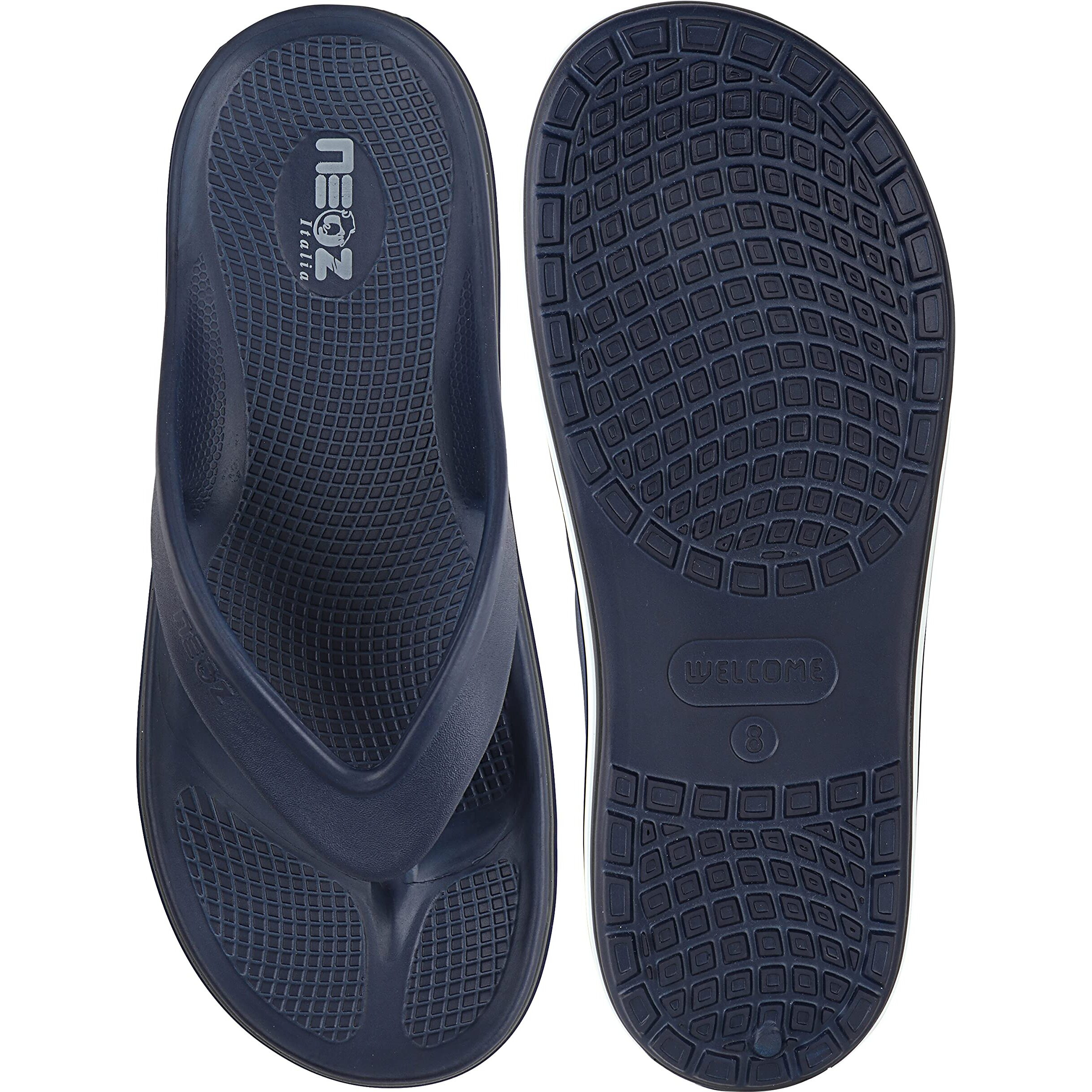 Neoz Extra Soft Men's Slippers with Cushion FootBed for Adult | Comfortable & Light Weight | Stylish & Anti-Skid | Waterproof & Regular Flip Flops for Gents/Boys, M-COOLZ-1-NAVY_6