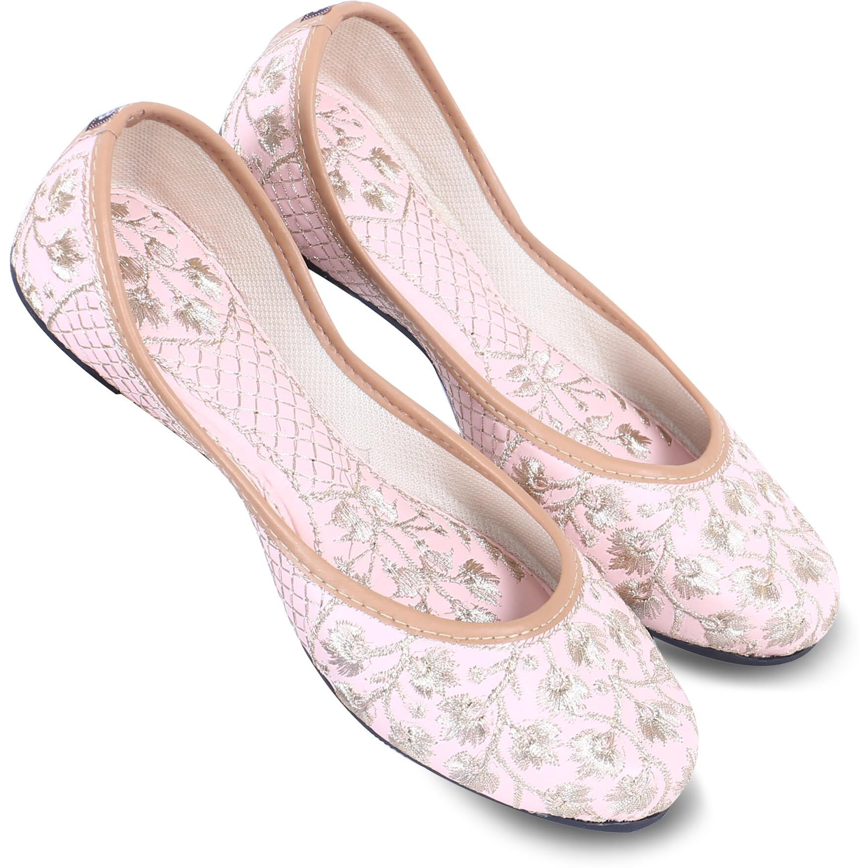 DFR Woman Embroidered Punjabi Mojari Jutti Juti for Women Shoe, Color PINK5 | UK Size 6