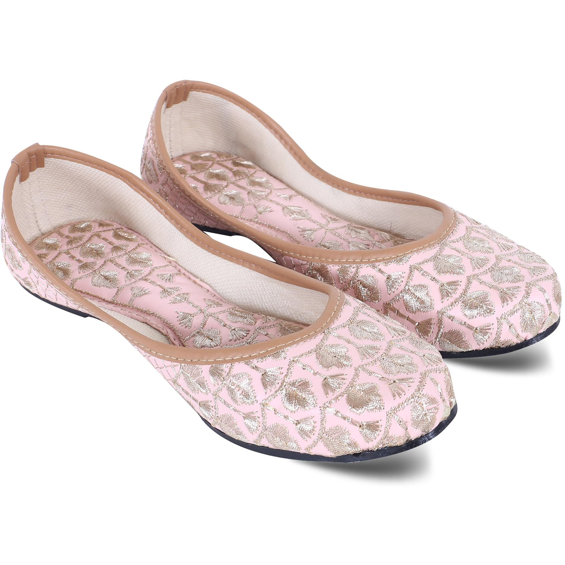 DFR Woman Embroidered Punjabi Mojari Jutti Juti for Women Shoe, Color PINK4 | UK Size 9