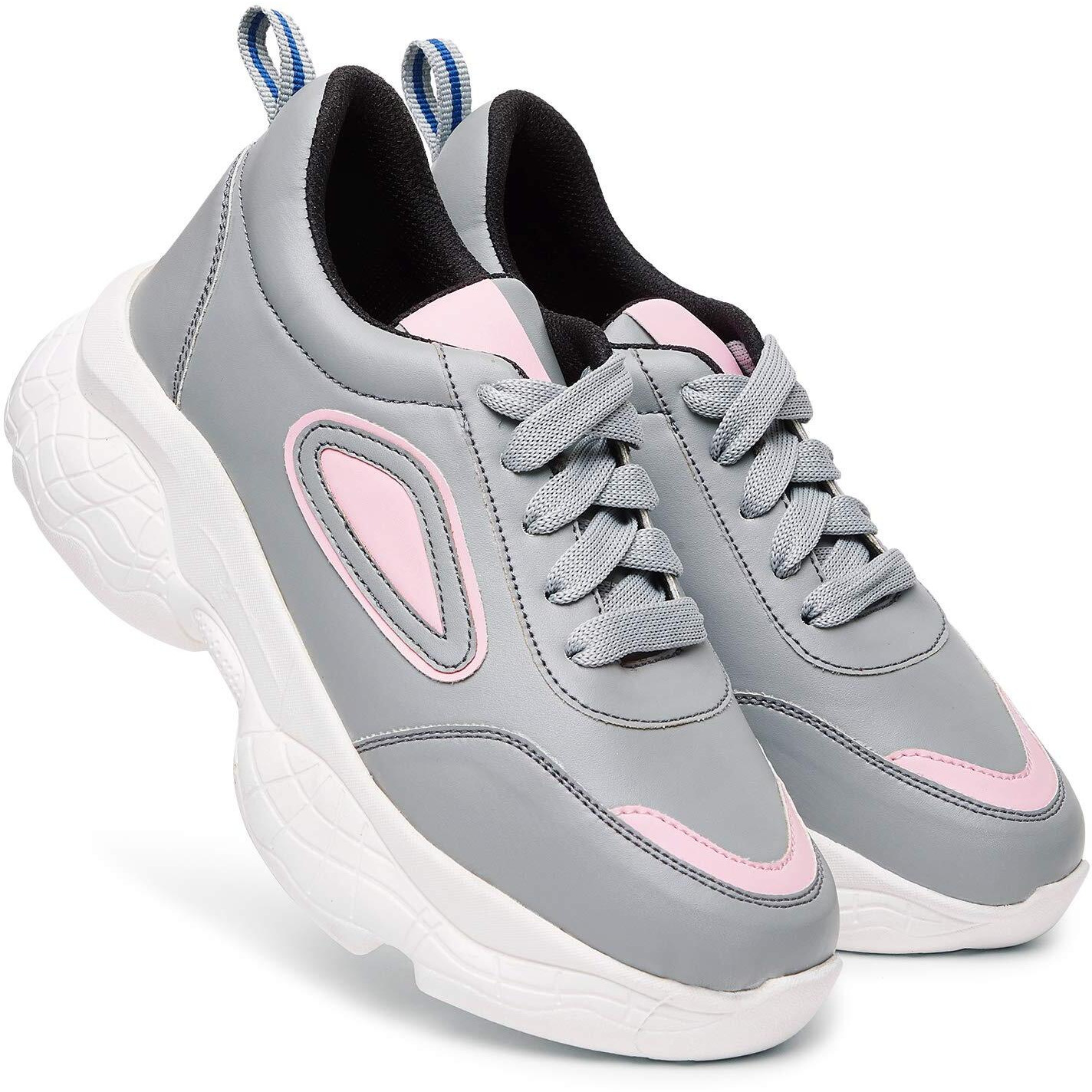Longwalk Women and Girls Sneakers, Walking Gym Running Grey Shoes