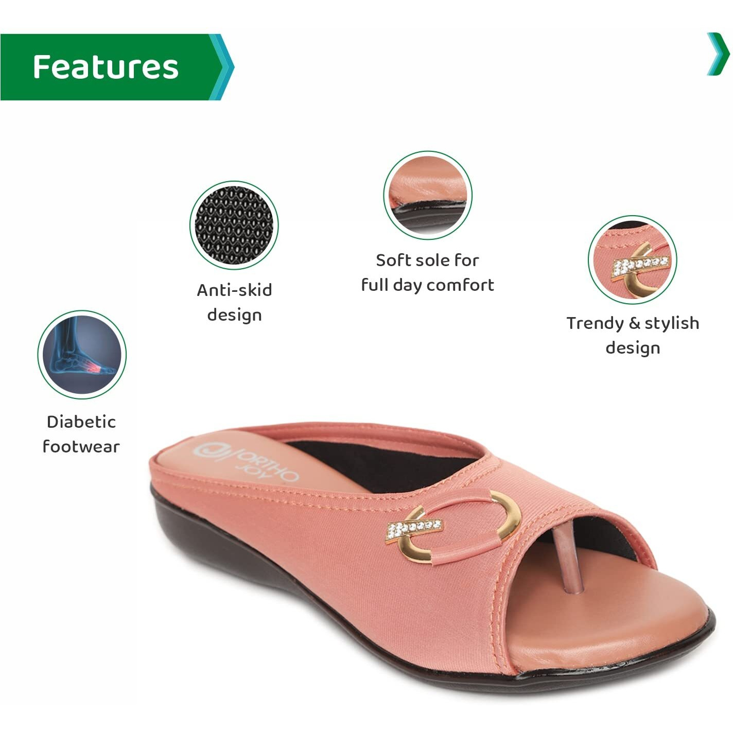 ORTHO JOY Fancy doctor slippers | Soft slipper for women | Comfortable footwear for women stylish