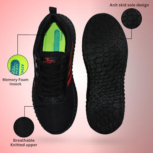 ATHCO Men's Kandy Black Running Shoes_05 UK (ATHDIP-1)