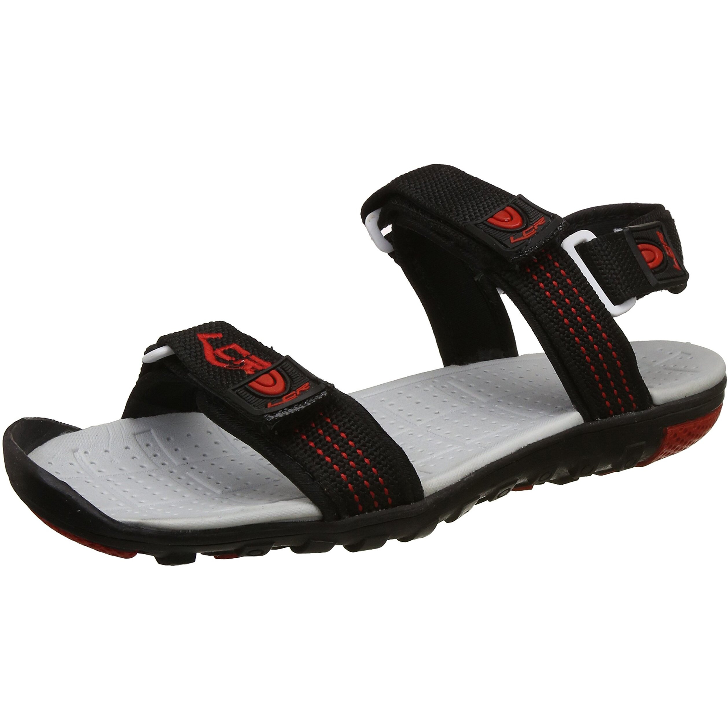 Lancer mens EARTH-1 Black-Red Sport Sandal - 8 UK (EARTH-1BLK-RED-8_Black Red_8)