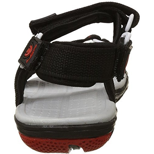 Lancer mens EARTH-1 Black-Red Sport Sandal - 8 UK (EARTH-1BLK-RED-8_Black Red_8)