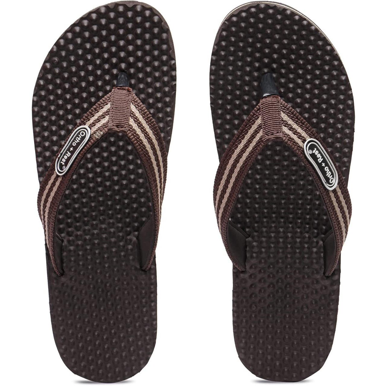 Ortho + Rest 100% Comfort Extra Soft Ortho Slippers for Men | Orthopedic Footwear | Casual Flip-Flops for Daily use (Brown, numeric_8)