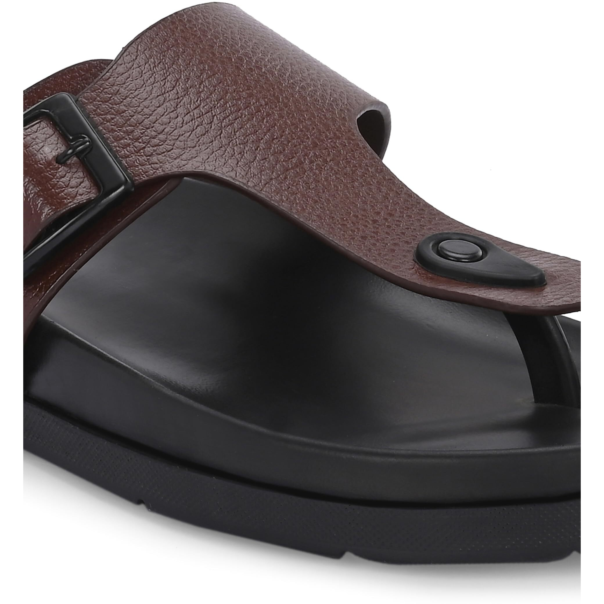 San Frissco Men's Sandals with Open Toe Strap/Perfect Fit for Summer and Rainy Season Easy to Walk Slipper, Chappal/Stylish Casual Trendy Floaters - 7 (Brown)