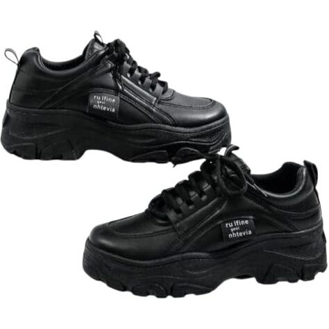 adiso Casual Sneaker Shoes for Womens/Girls (Black, 4)