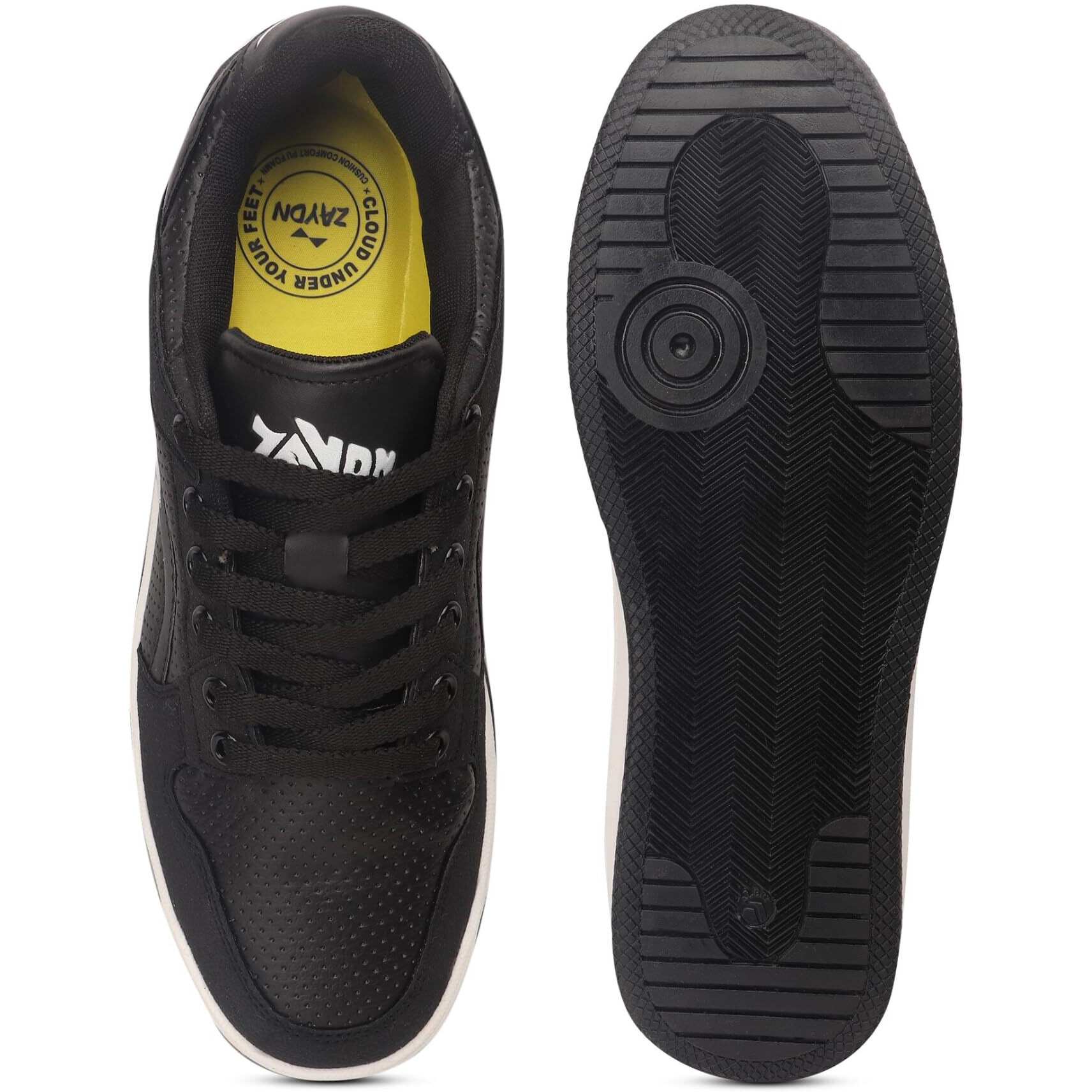 Zaydn Suave Black Sneaker for Men (7 UK) | Soft Cushioned Insole & Lightweight | Stylish Lace-Up Shoes with Casual Outfits | Trendy Sneakers | Shoes for Man | Low Top Sneaker Shoes