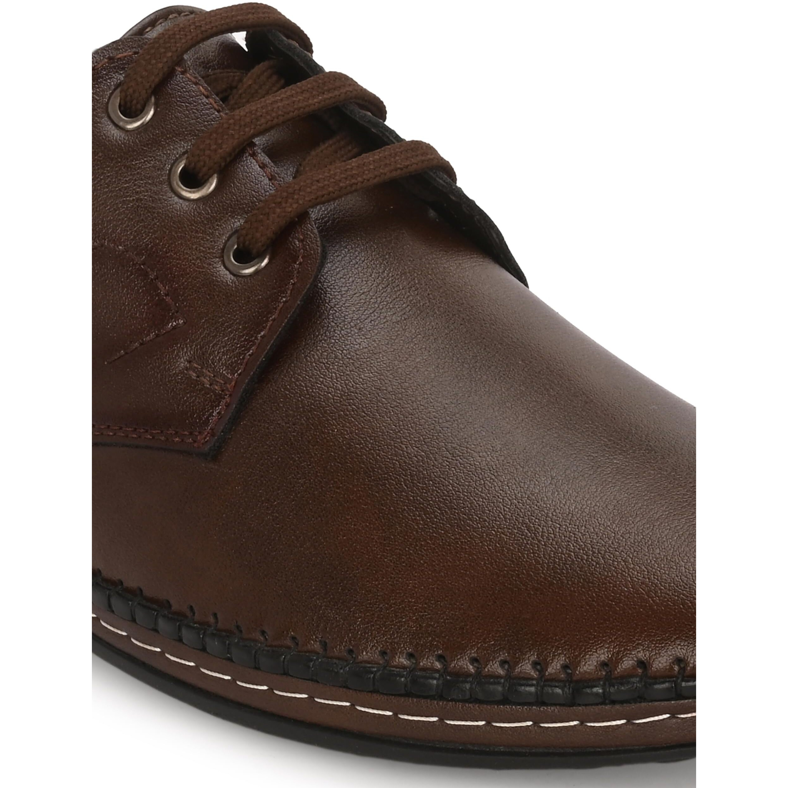 Rising Wolf Mens Boss-Grip Lace up Uniform Dress Shoe Brown