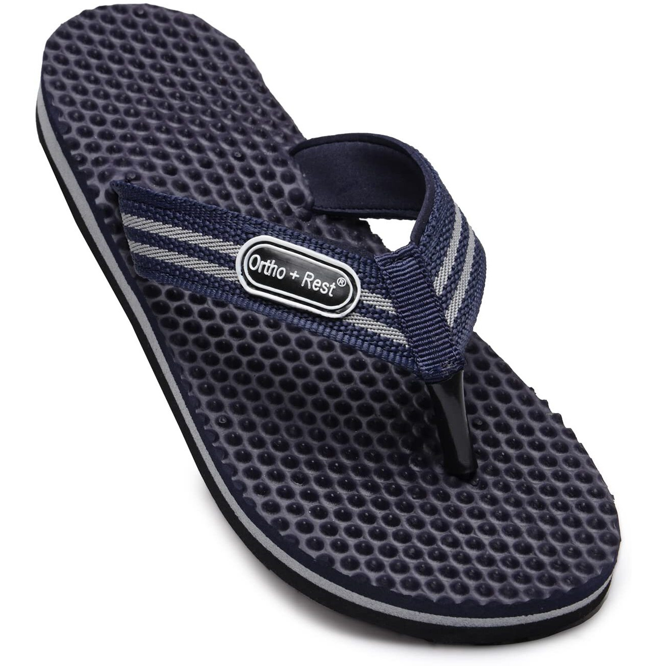 Ortho + Rest 100% Comfort Extra Soft Ortho Slippers for Men | Orthopedic Footwear | Casual Flip-Flops for Daily use (Blue, numeric_7)