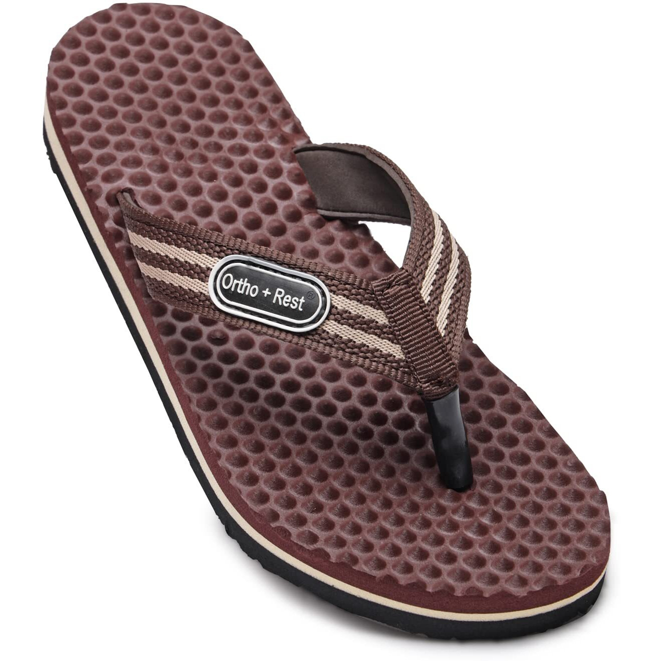 Ortho + Rest 100% Comfort Extra Soft Ortho Slippers for Men | Orthopedic Footwear | Casual Flip-Flops for Daily use (Maroon, numeric_11)