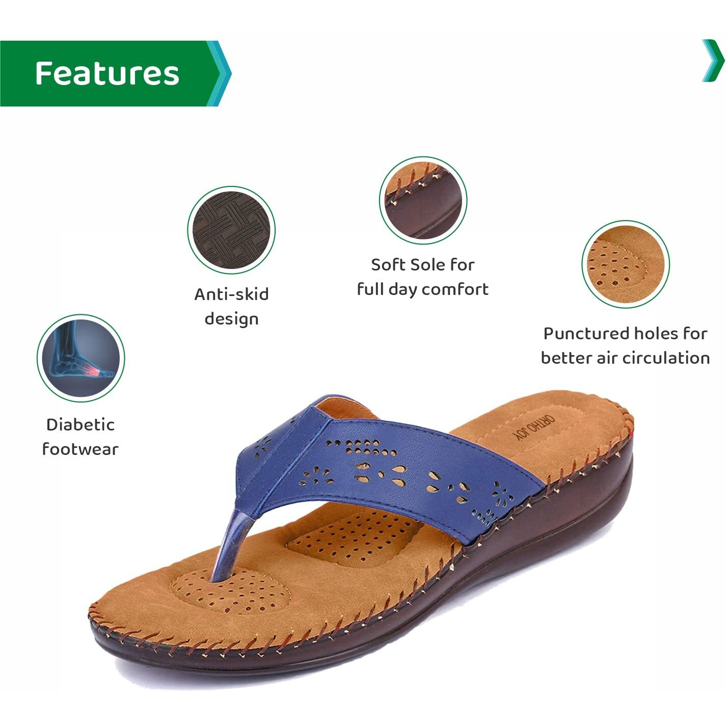 ORTHO JOY Extra Soft Doctor Ortho Slippers for men - 5uk
