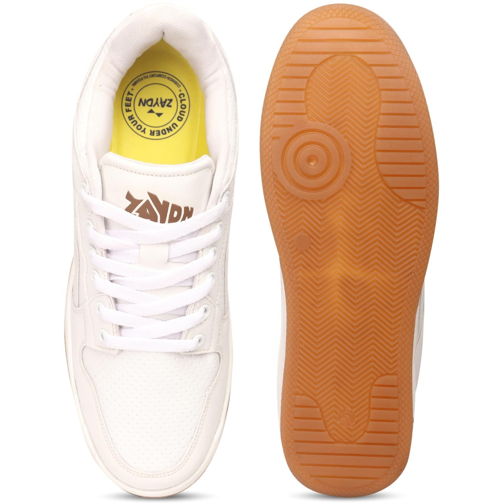 Zaydn Suave Off White Casual Sneaker for Men (7 UK) | Soft Cushioned Insole & Lightweight | Stylish Lace-Up Shoe | Perfect with Causal Outfits | Trendy Sneakers | Sneaker Causal Shoes for Men & Boys