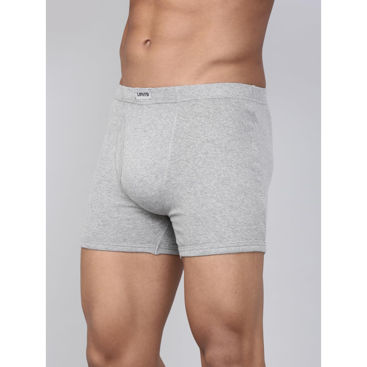 Levis Mens Pure Cotton Classic Boxer Briefs (Pack of 2) (Style010_Light Grey Mel,Wine