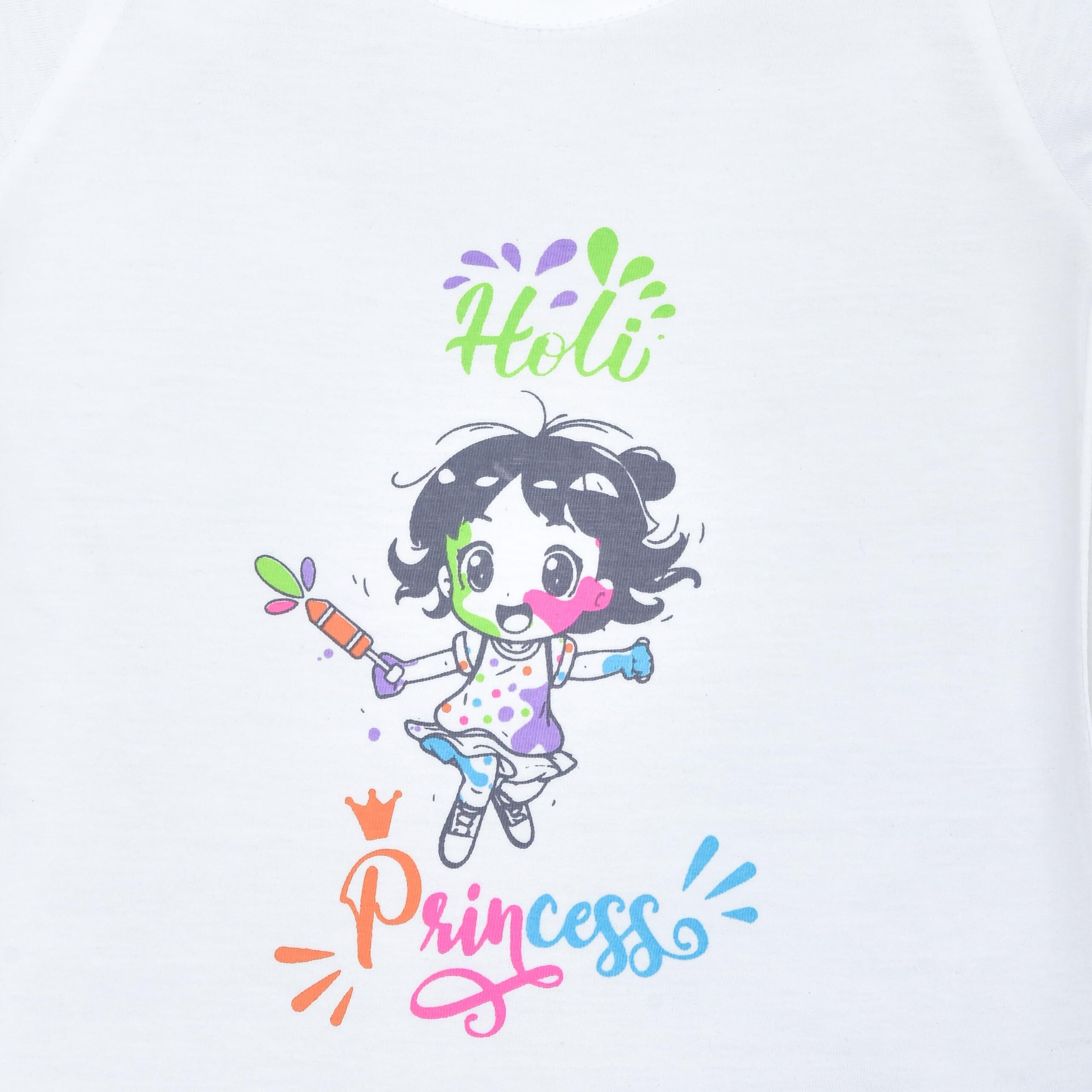LuvLap Baby Regular Fit Half Sleeve Girls Top-Holi (LLPGR002_Multicolour-1 12 to 18 Months)