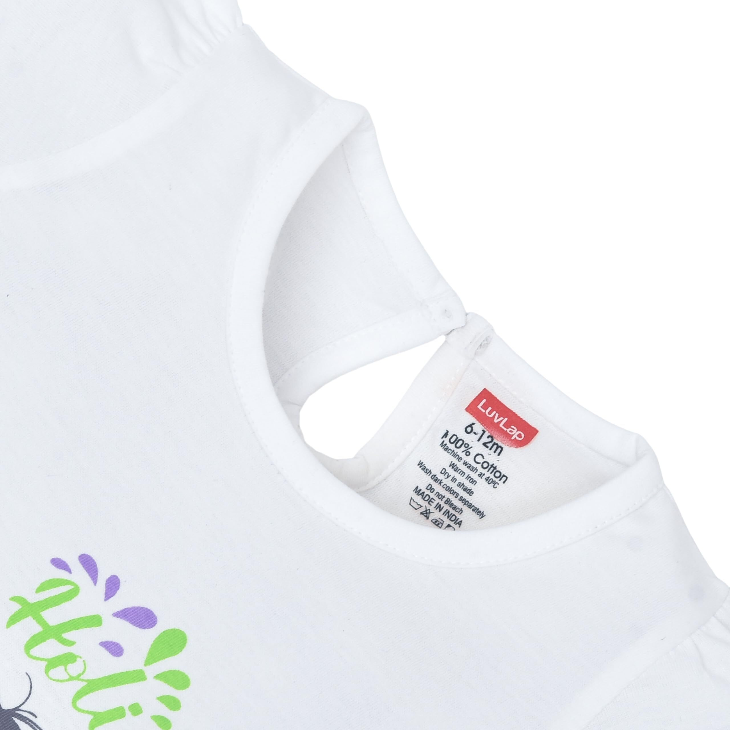 LuvLap Baby Regular Fit Half Sleeve Girls Top-Holi (LLPGR002_Multicolour-1 12 to 18 Months)