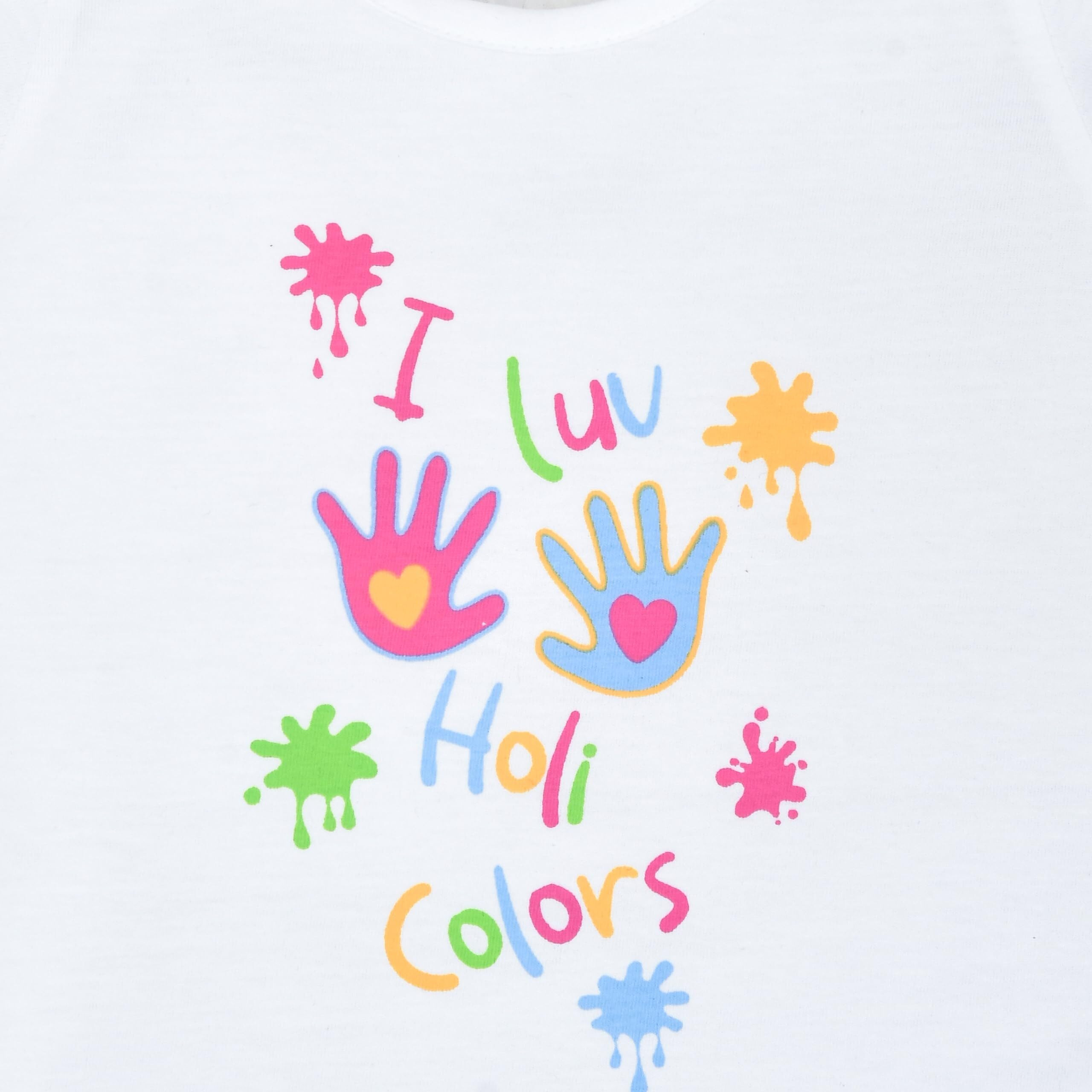 LuvLap Baby Regular Fit Half Sleeve Girls Top-Holi (LLPGR002_Multicolour-2 6 to 12 Months)