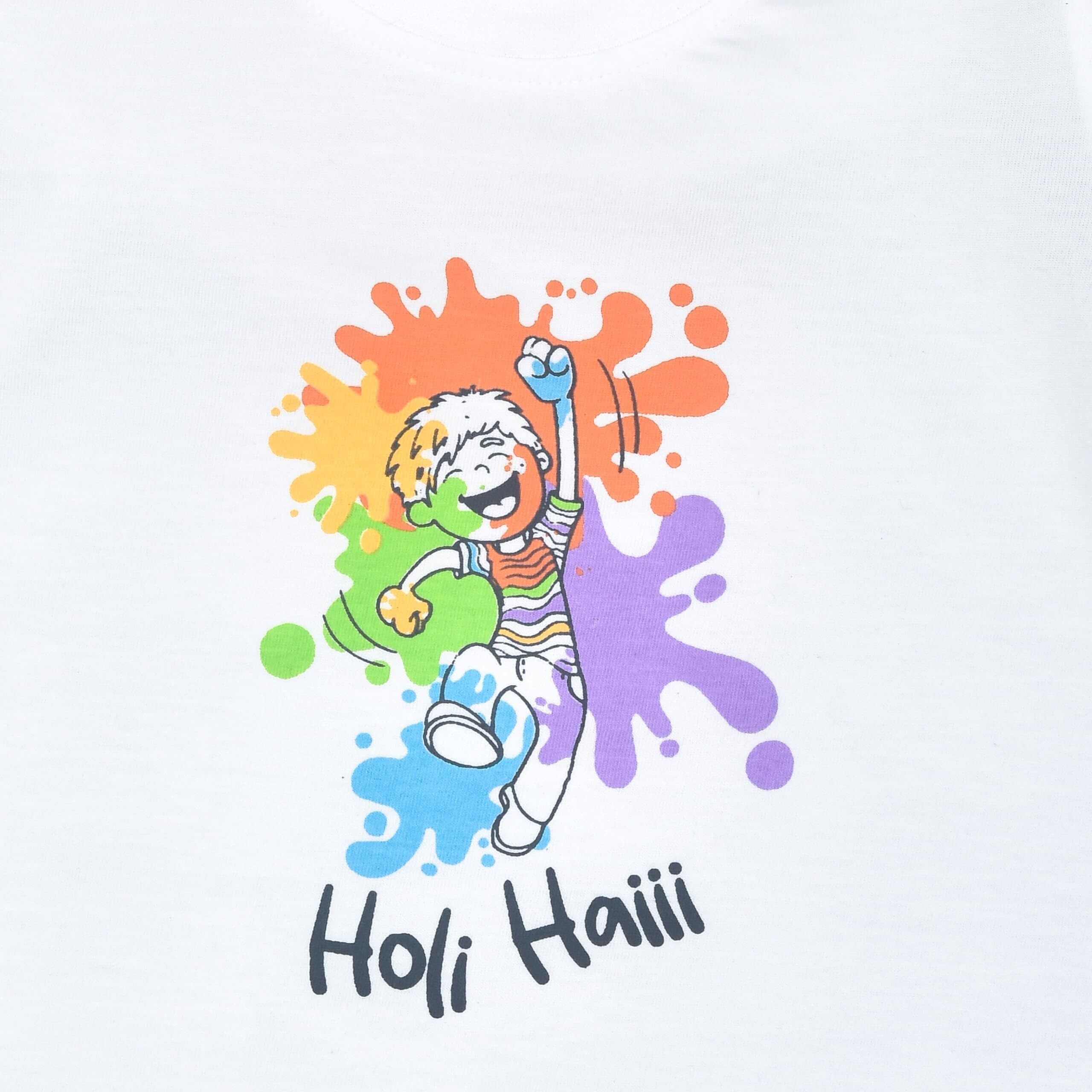 LuvLap Baby Regular Fit Half Sleeve Boys T-Shirt-Holi (LLPGR001_Multicolour-1 3 to 16 Months)