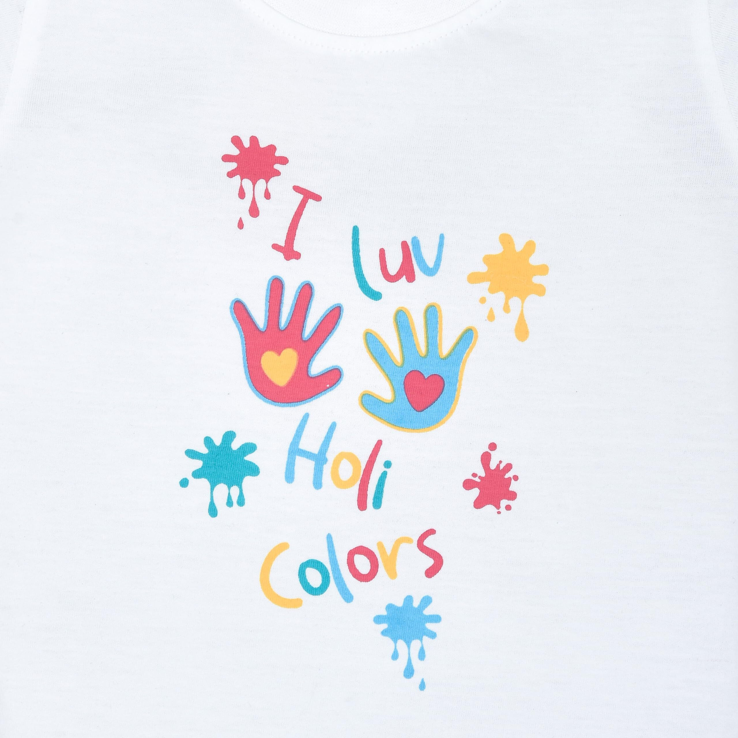 LuvLap Baby Regular Fit Half Sleeve Boys T-Shirt-Holi (LLPGR001_Multicolour-2 12 to 18 Months)