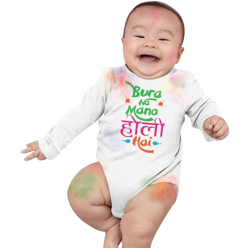 Bon Organik Unisex Bura Na Mano Holi Bodysuit Baby (BON1213-K_White_0-3M)