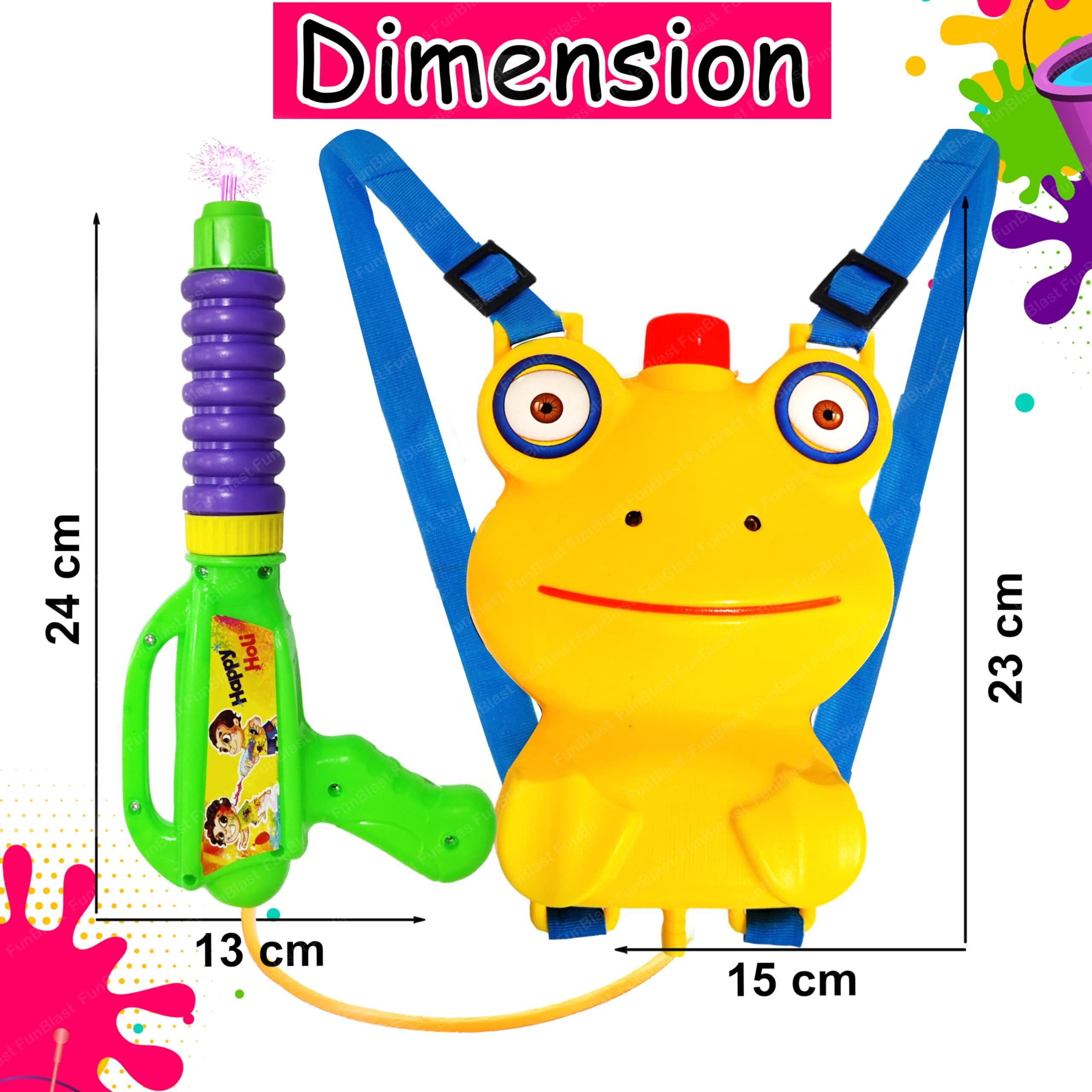 FunBlast Holi Pichkari High Pressure Water Gun Toy for Kids with Tank Water, Pichkari Water Gun, Pichkari for Kids, Holi Gun, Tank Capacity  1 L Made in India Pichkari Toys, Best Gift