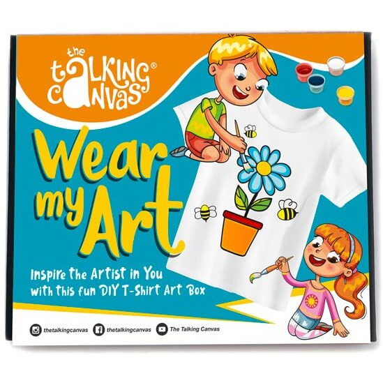 The Talking Canvas Art and Crafts T-Shirt Painting Craft Kit - Art Activity for Kids | Wear Your Art | Holi Gifts - Flower Design | Age 11-12 Years