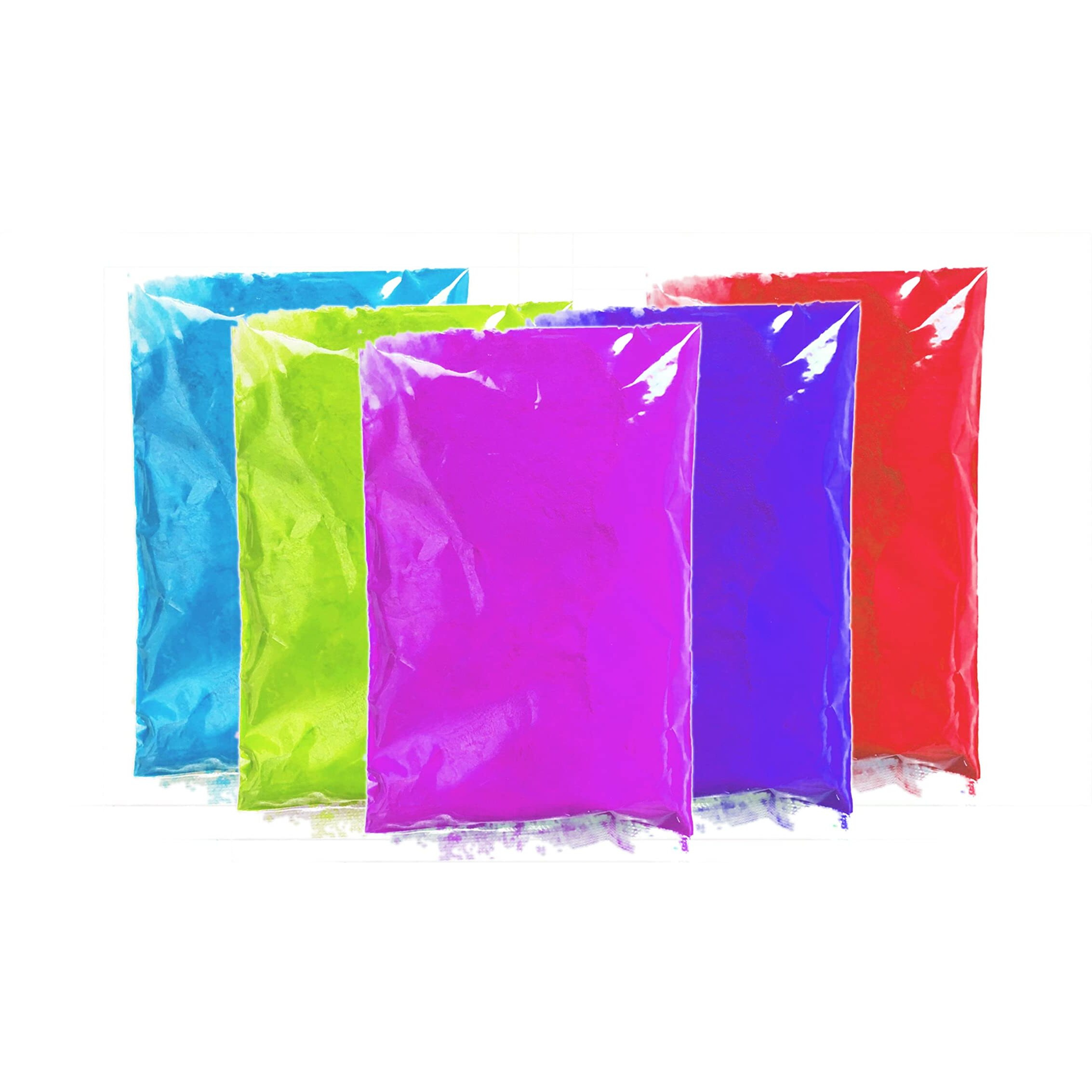 CraftVatika Herbal Holi Ke Rang - 5 Shades Gulal Organic Holi Colours Non Chemical Colors, 1.5 KG Gulal - Natural Herbal Organic Holi Color Gulal - (4 Boxes of 5 Colour Pouches of 375 G Each Box)