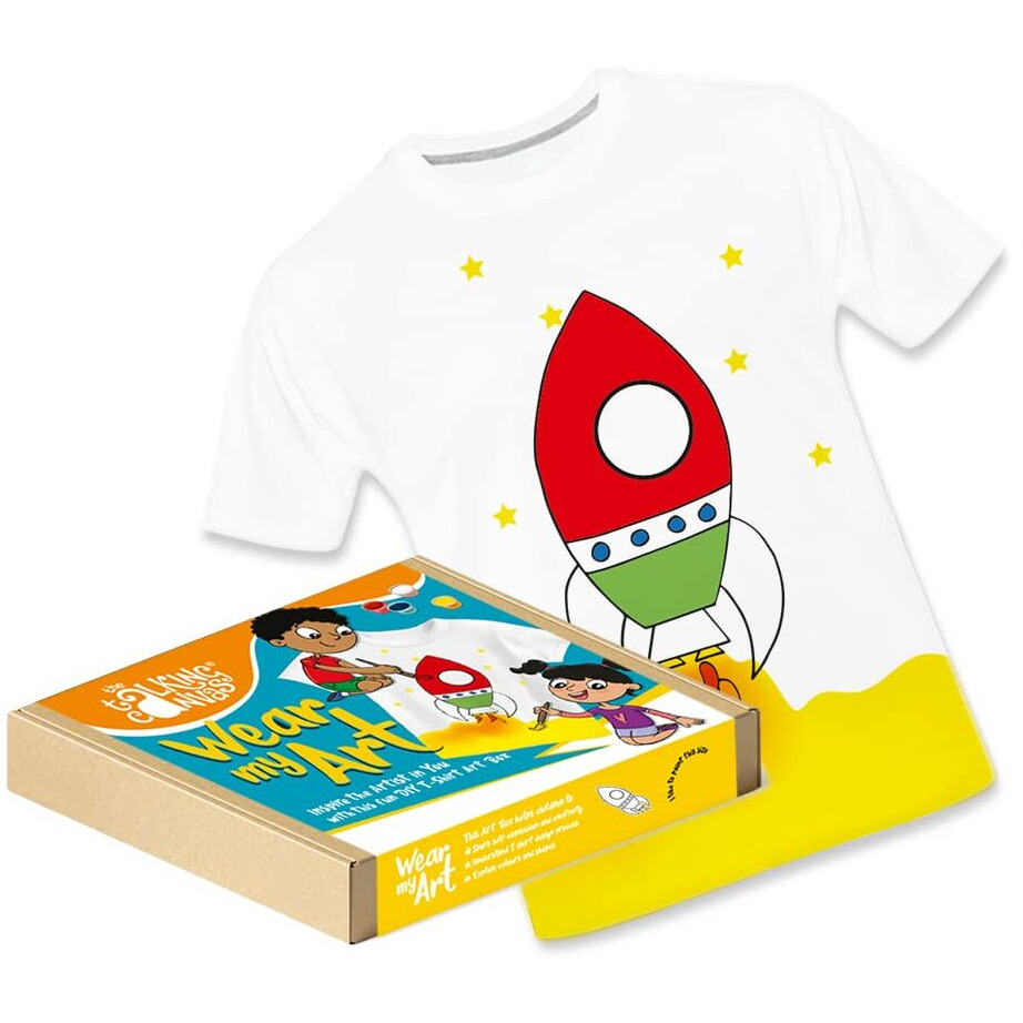 The Talking Canvas Art and Crafts T-Shirt Painting Craft Kit - Art Activity for Kids | Wear Your Art | Holi Gifts - Rocket Design | Age 11-12 Years