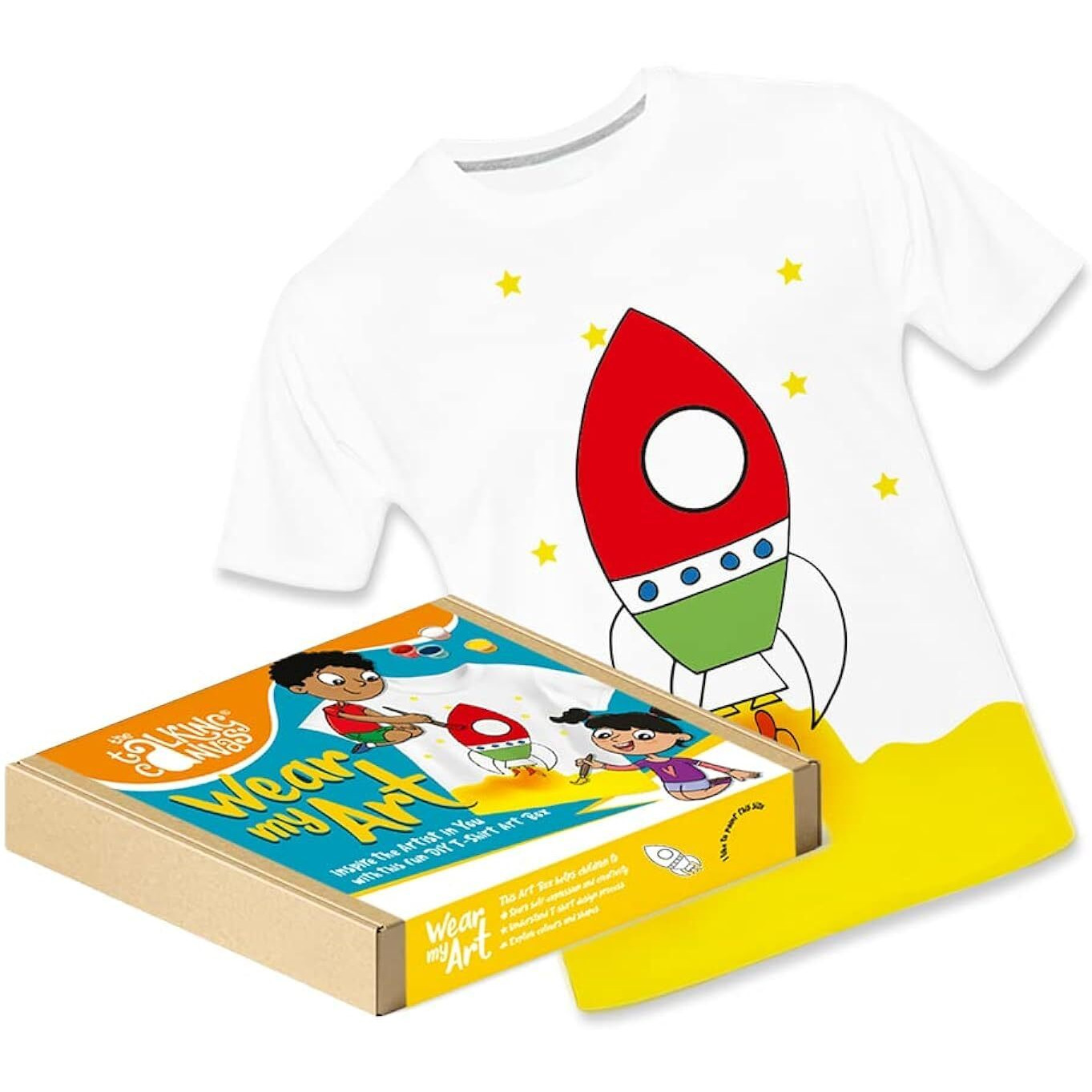 The Talking Canvas Art and Crafts T-Shirt Painting Craft Kit - Art Activity for Kids | Wear Your Art | Holi Gifts - Rocket Design | Age 7-8 Years