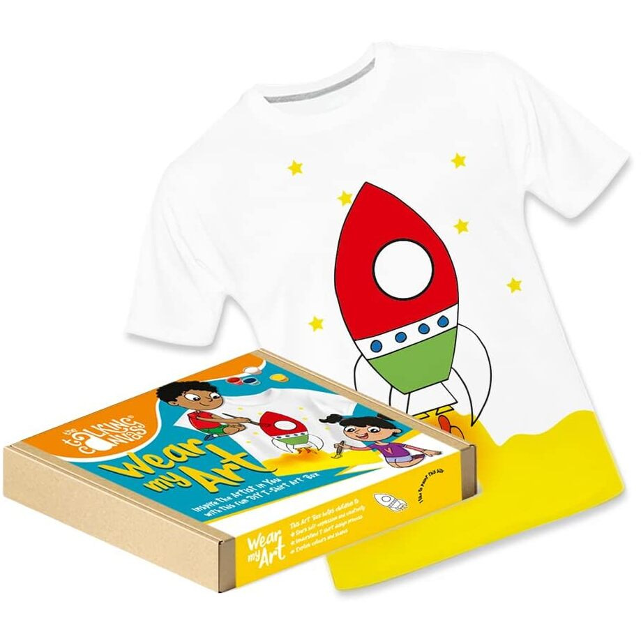 The Talking Canvas Art and Crafts T-Shirt Painting Craft Kit - Art Activity for Kids | Wear Your Art | Holi Gifts - Rocket Design | Age 7-8 Years