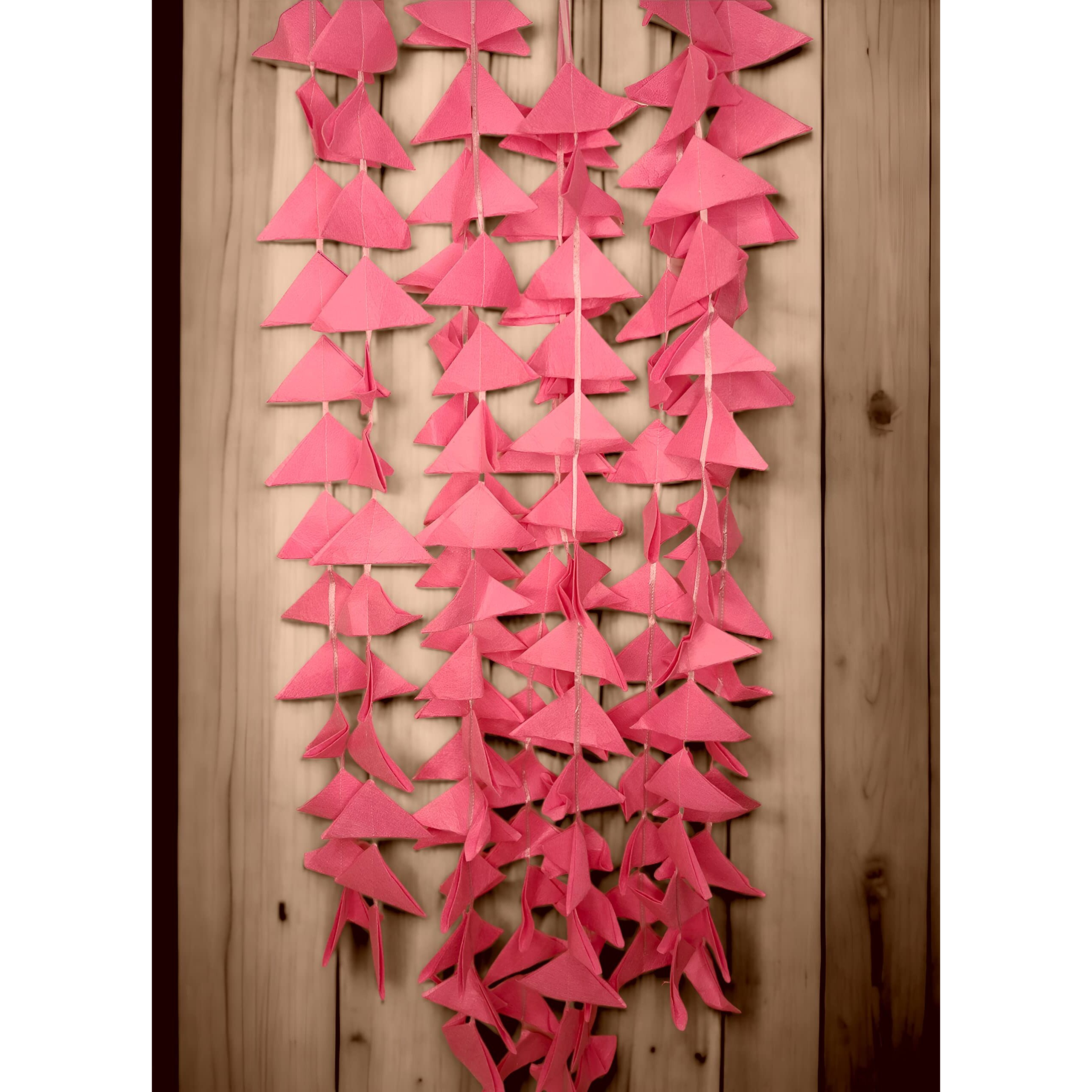 Abhaas Decorative Triangle Felt Fabric Garlands Handmade 4ft. Hanging Toran Indian for Mehndi, Haldi, Wedding, Party Dcor/Backdrops, Holi, Color Theme Party, Festivals