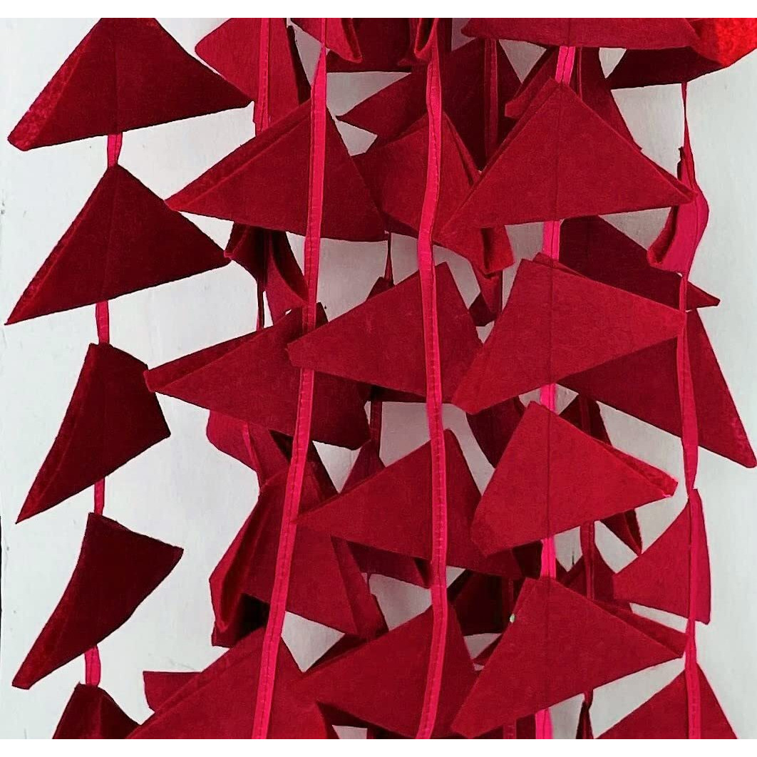 Abhaas Decorative Triangle Felt Fabric Garlands Handmade 4ft. Hanging Toran Indian for Mehndi, Haldi, Wedding, Party Dcor/Backdrops, Holi, Color Theme Party, Festivals