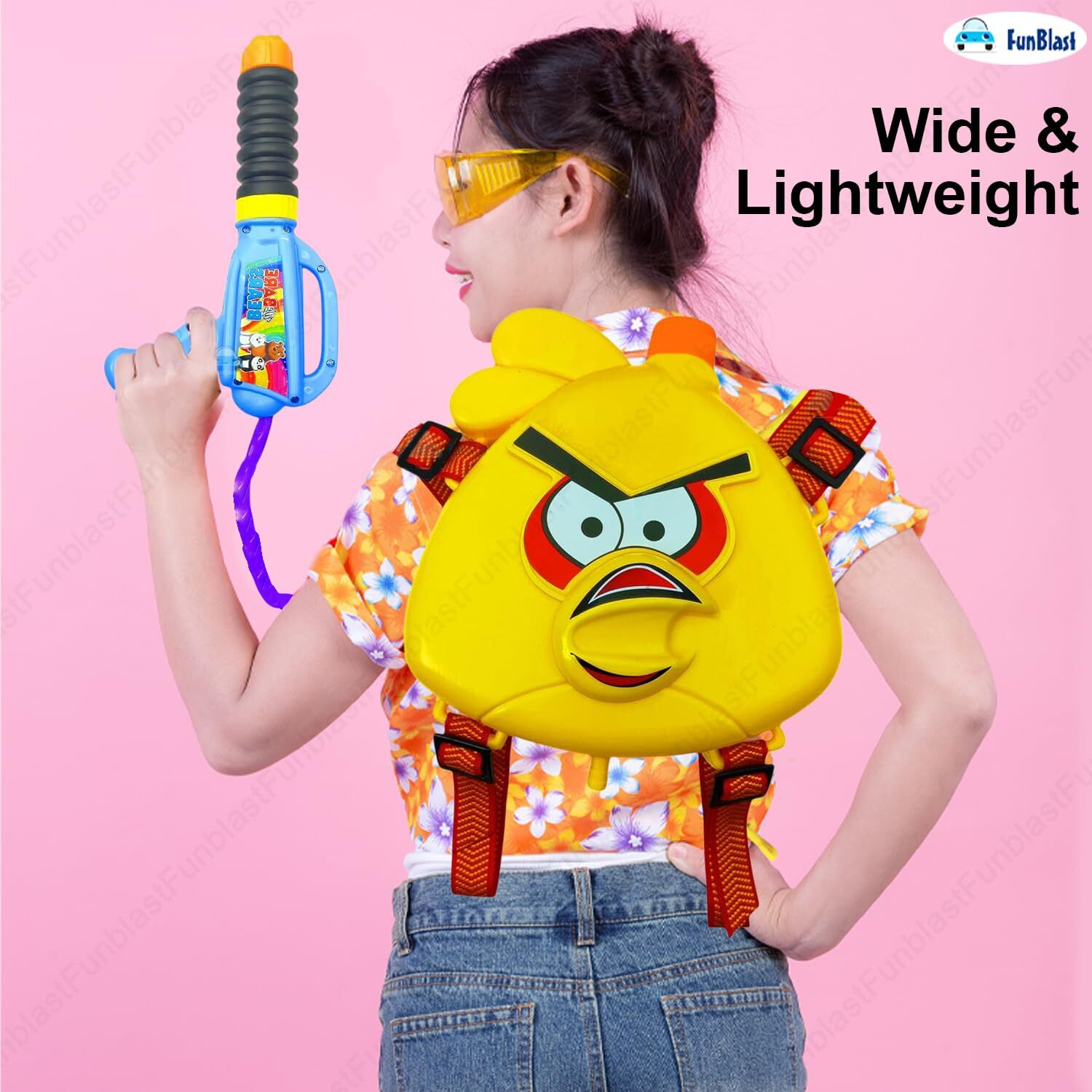 FunBlast Holi Pichkari High Pressure Water Gun Toy for Kids with Tank Water, Pichkari Water Gun, Pichkari for Kids, Holi Gun, Tank Capacity  1 L, Made in India Pichkari Toys, Best Gift