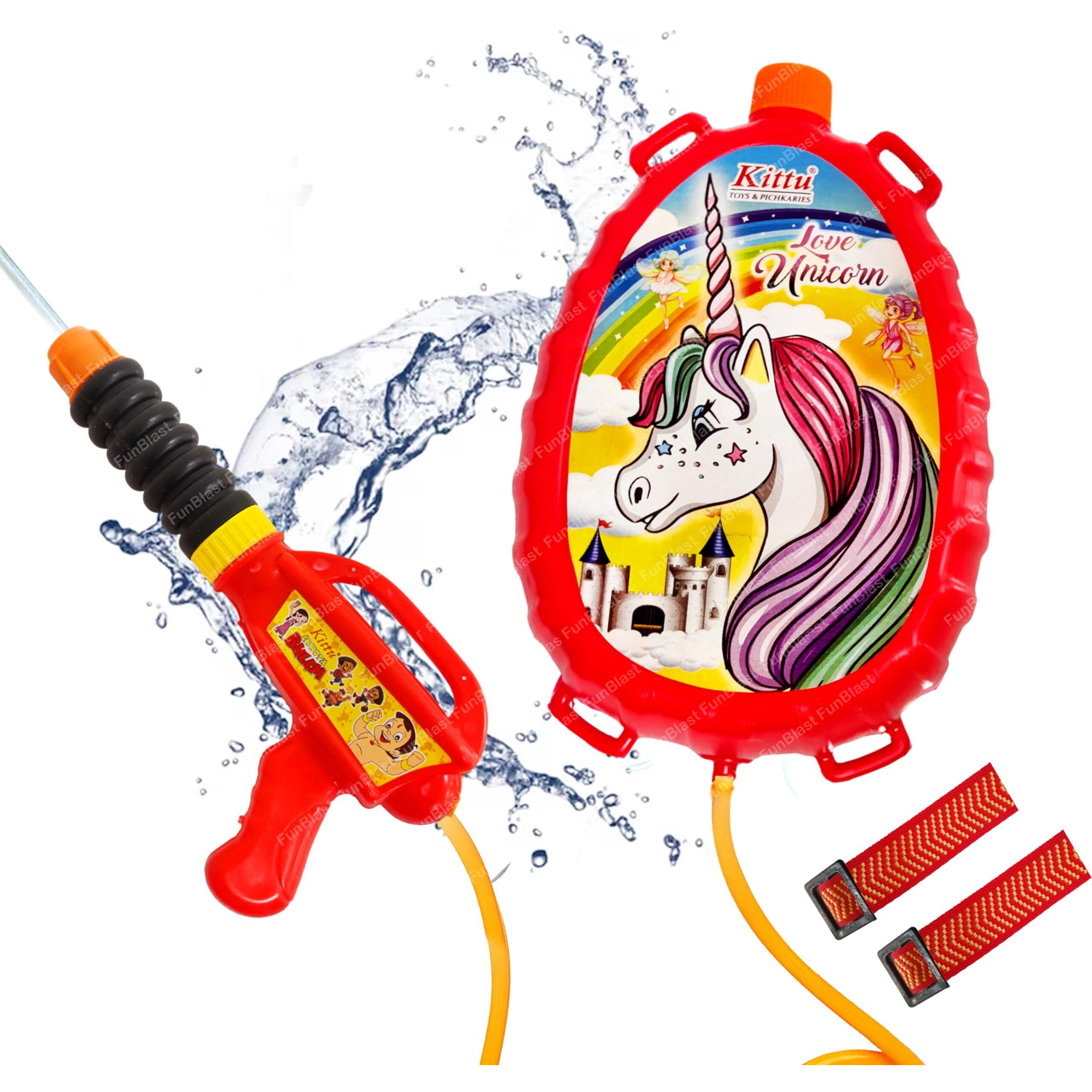 FunBlast Holi Pichkari High Pressure Water Gun Toy for Kids with Tank Water, Pichkari Water Gun, Pichkari for Kids, Holi Gun, Tank Capacity  1.5 L, Made in India Pichkari Toys