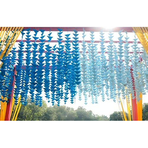Abhaas Decorative Triangle Felt Fabric Garlands Handmade 4Ft. Hanging Toran Indian For Mehndi, Haldi, Wedding, Party Dcor/Backdrops, Holi, Color Theme Party, Festivals, 135 Cm