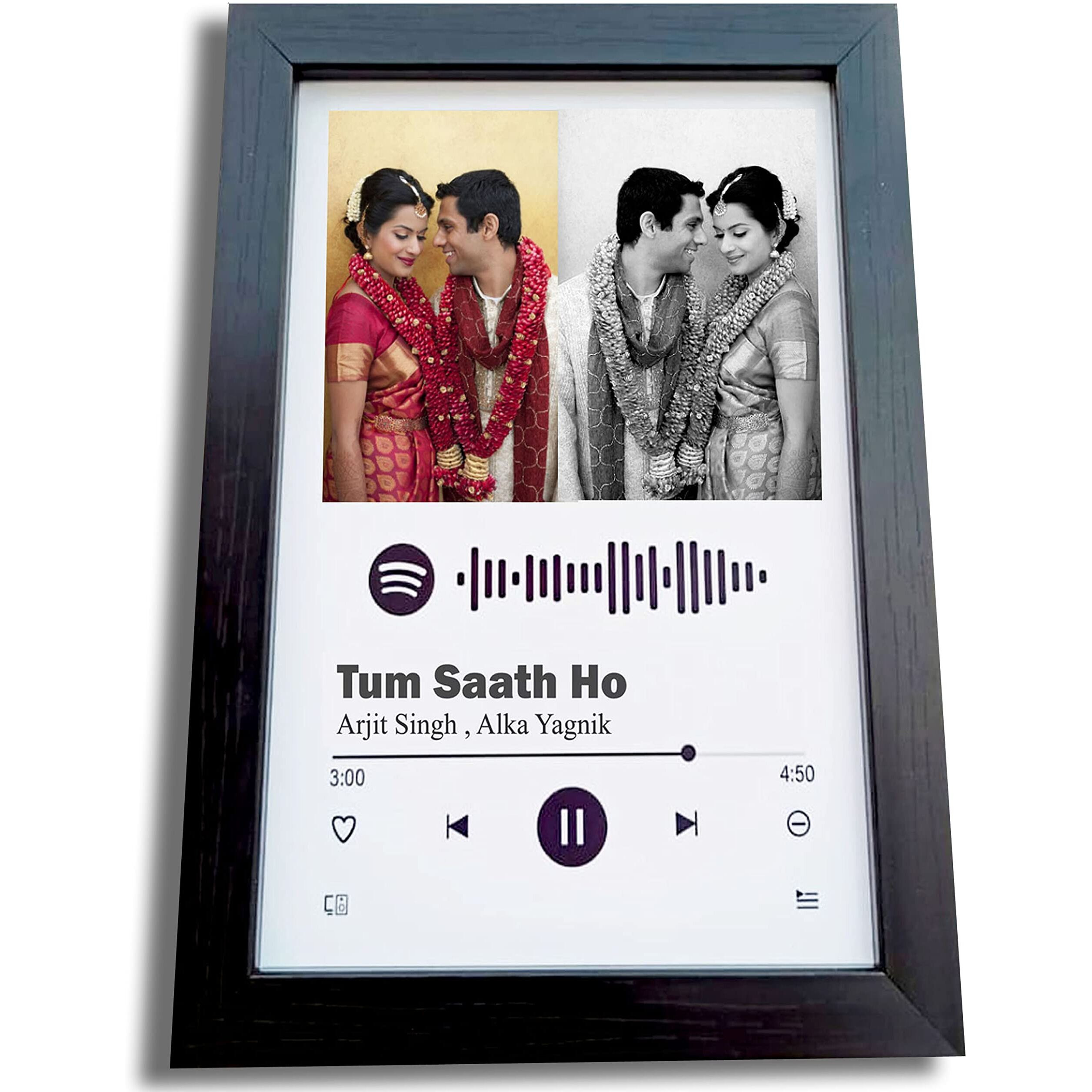 ABHI Online Shop Spotify Photo Frame Personalized Song and Photo 10x12 inch Unique Gift for All Special Event Holi Wedding Gift