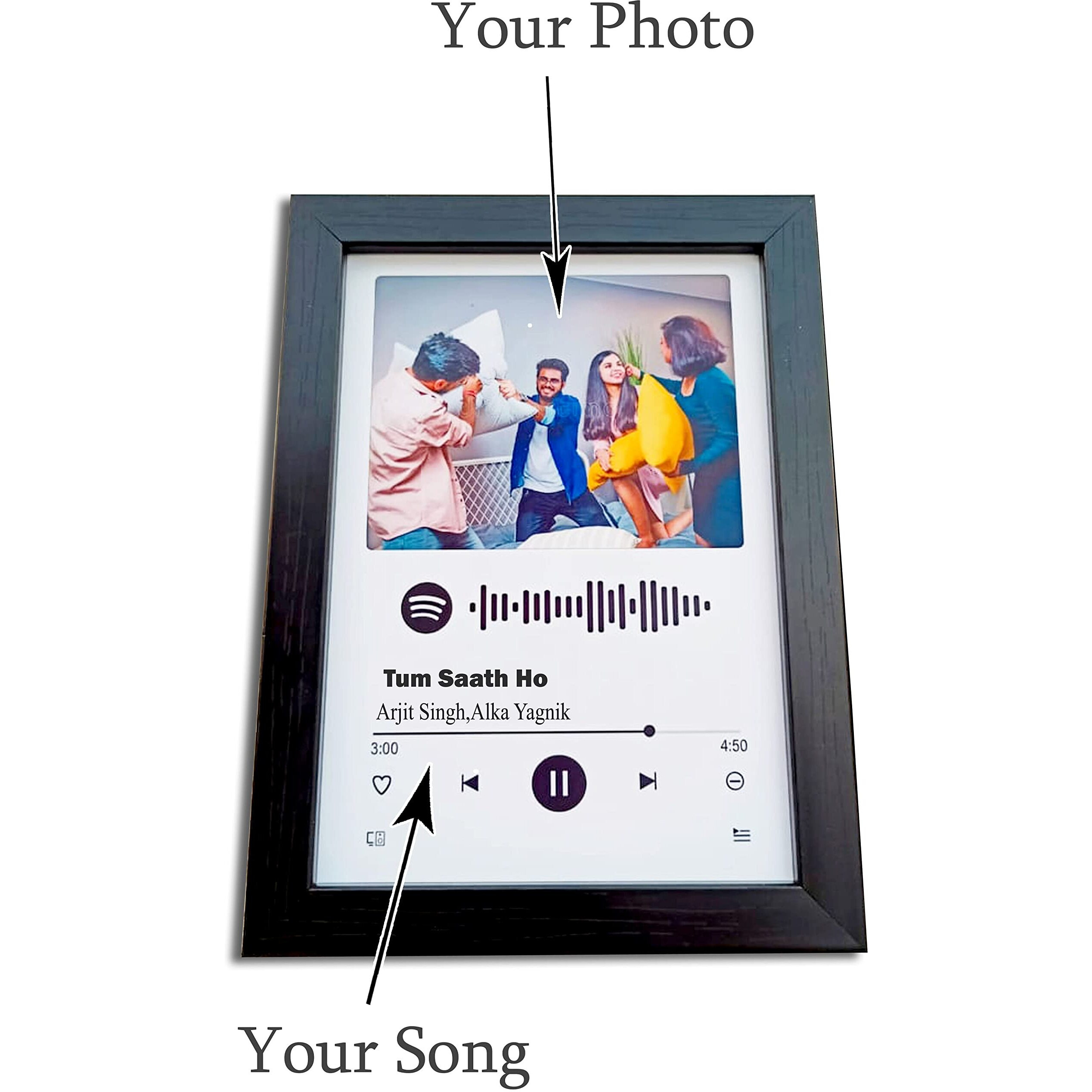 ABHI Online Shop Spotify Photo Frame Personalized Song and Photo 10x12 inch Unique Gift for All Special Event Holi Wedding Gift