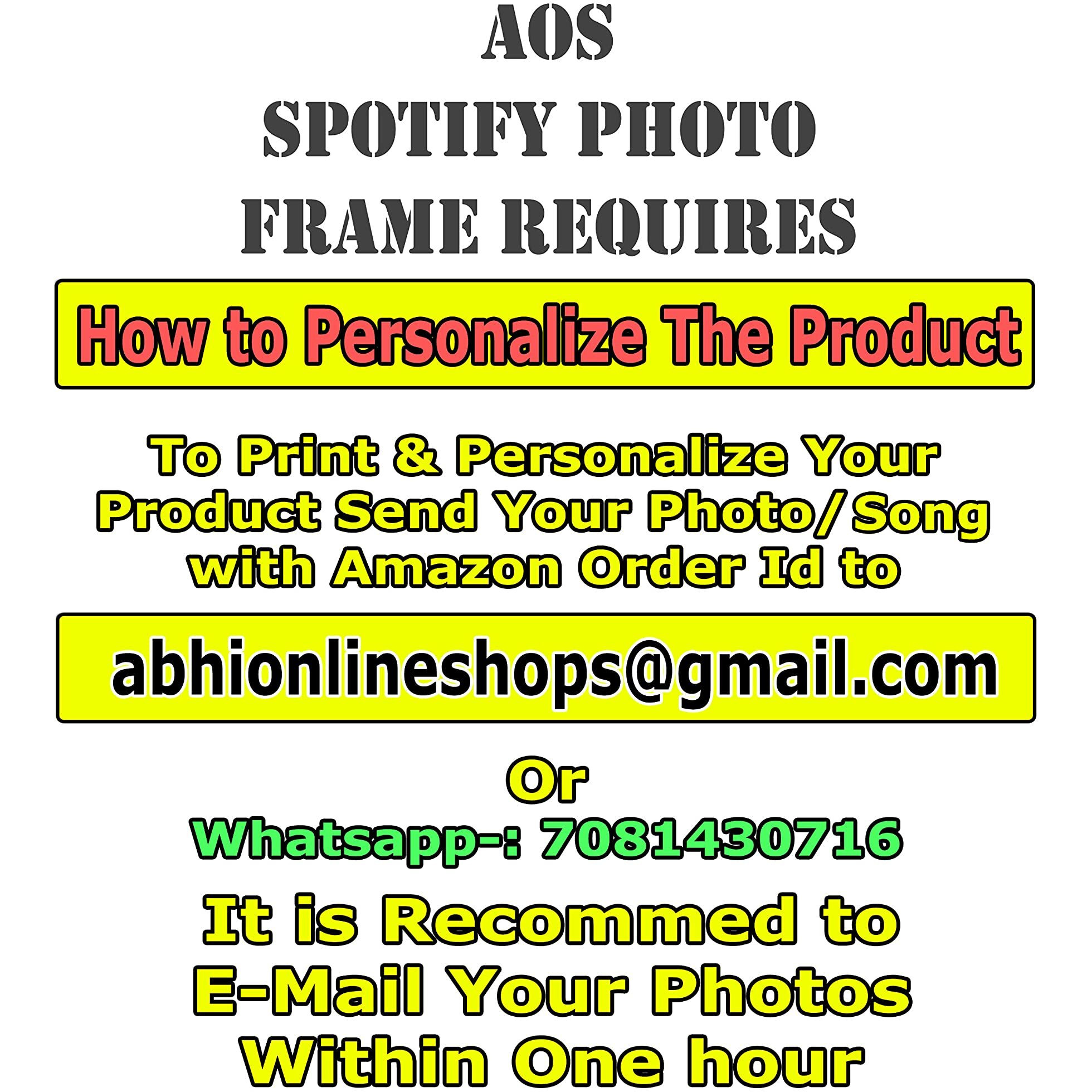 ABHI Online Shop Spotify Photo Frame Personalized Song and Photo 10x12 inch Unique Gift for All Special Event Holi Wedding Gift