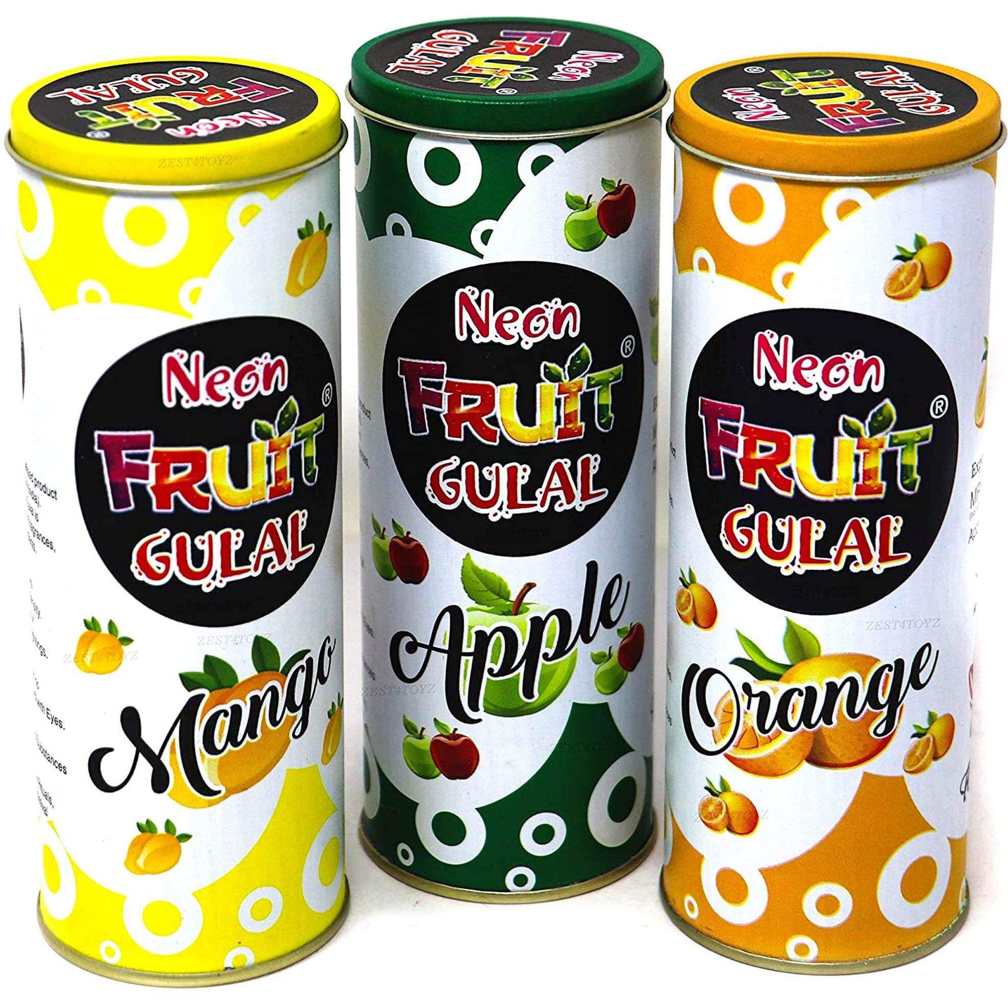 Zest 4 Toyz Non-Toxic Herbal Fruit Gulal for Holi Celebration, Skin Friendly, Natural Fragrance Handmade Holi Gulal-Pack of 3, 200 Grm Each Assorted Color
