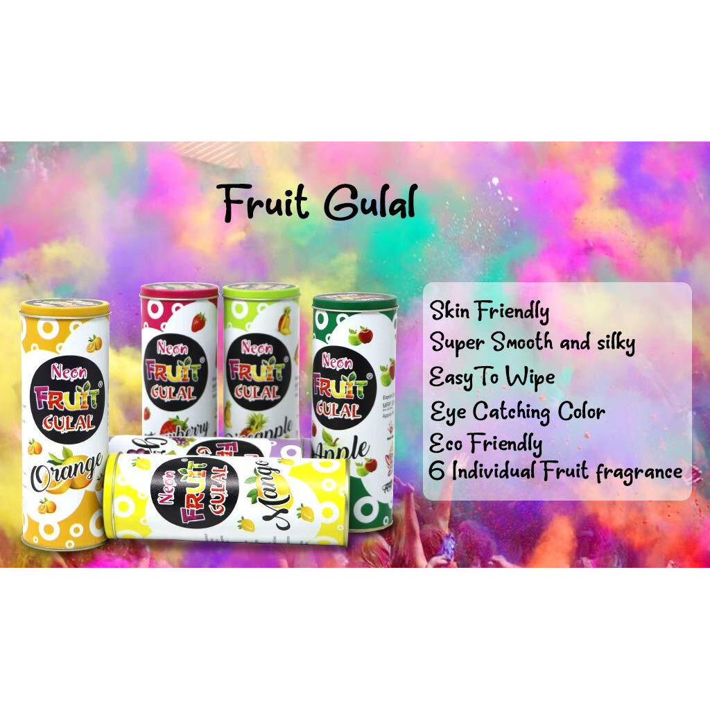 Zest 4 Toyz Non-Toxic Herbal Fruit Gulal for Holi Celebration, Skin Friendly, Natural Fragrance Handmade Holi Gulal-Pack of 3, 200 Grm Each Assorted Color