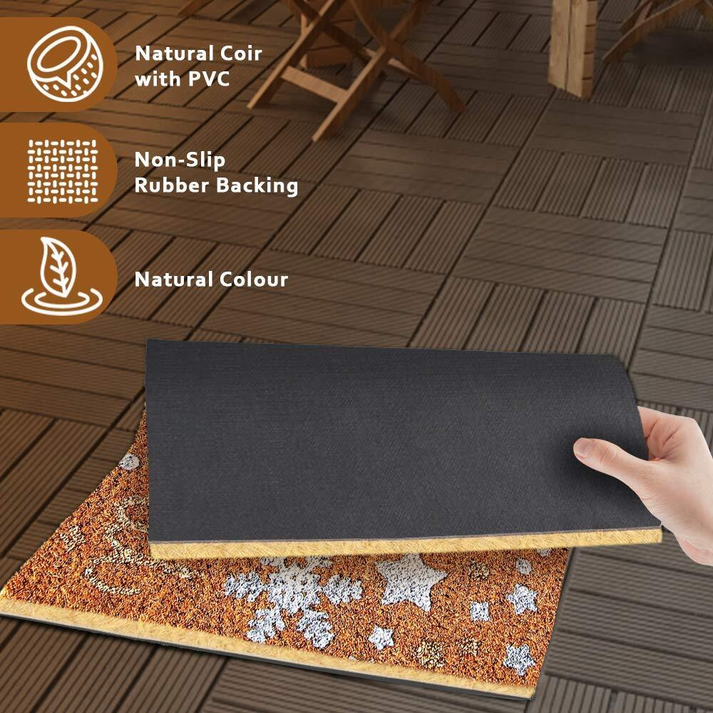 Onlymat Holiday Coir Doormat with Non-Slip PVC Backing for Gateway, Entryway, Outdoor, Indoor, Patio - Durable and Large, Weatherproof Multicolored,Holi Theme Door Mat -(75 x 45cm)