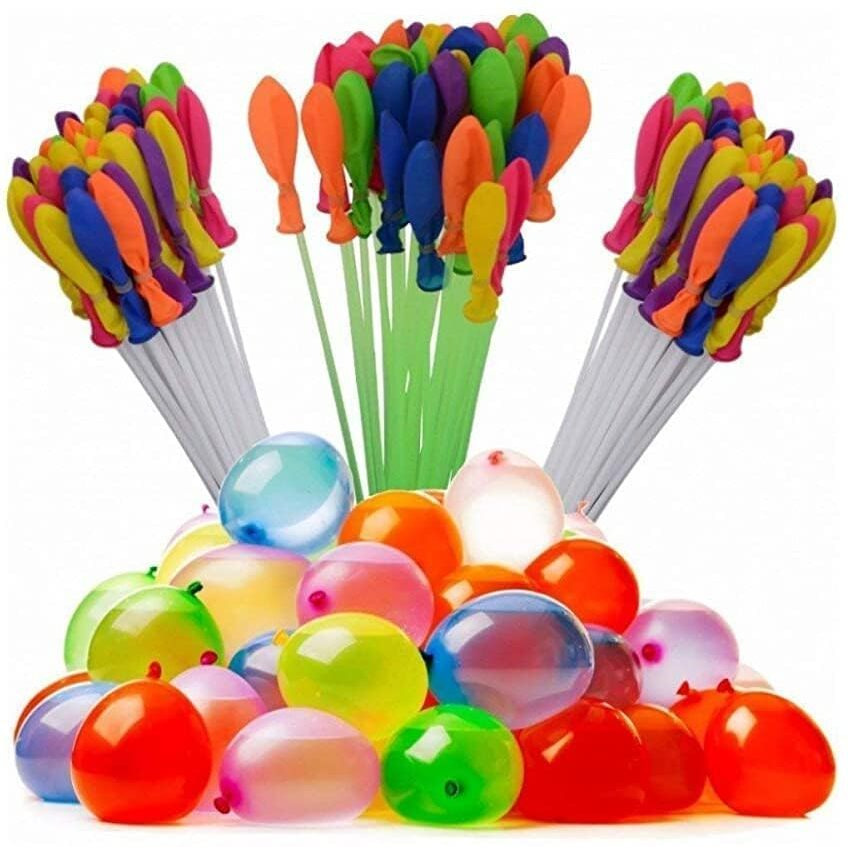 PARTISH Rubber Magic Balloon,Holi Water Balloons Jhadu, Mix Color, Crazy Quick Fill In 60 Seconds With Universal Tap Adapter, Mix Color Balloons (111 Pcs Balloons),Multicolor
