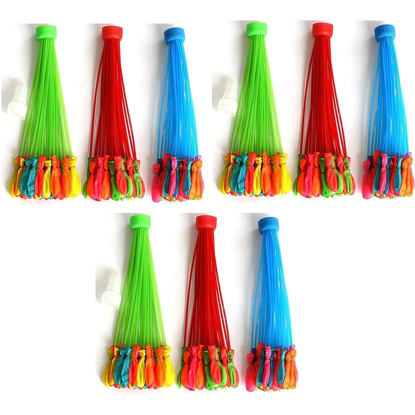 PARTISH Holi Water Magic Balloons l Set of 9 Bunch l 333 baloons l Multicolour l Quick Fill and Auto Tie in 60 Seconds with Universal Tap Adaptor