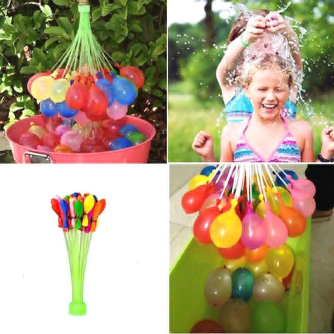 PARTISH Holi Water Magic Balloons l Set of 9 Bunch l 333 baloons l Multicolour l Quick Fill and Auto Tie in 60 Seconds with Universal Tap Adaptor