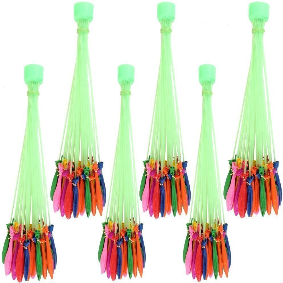 PARTISH Holi Water Magic Balloons l Set of 6 Bunch l 222 baloons l Multicolour l Quick Fill and Auto Tie in 60 Seconds with Universal Tap Adaptor