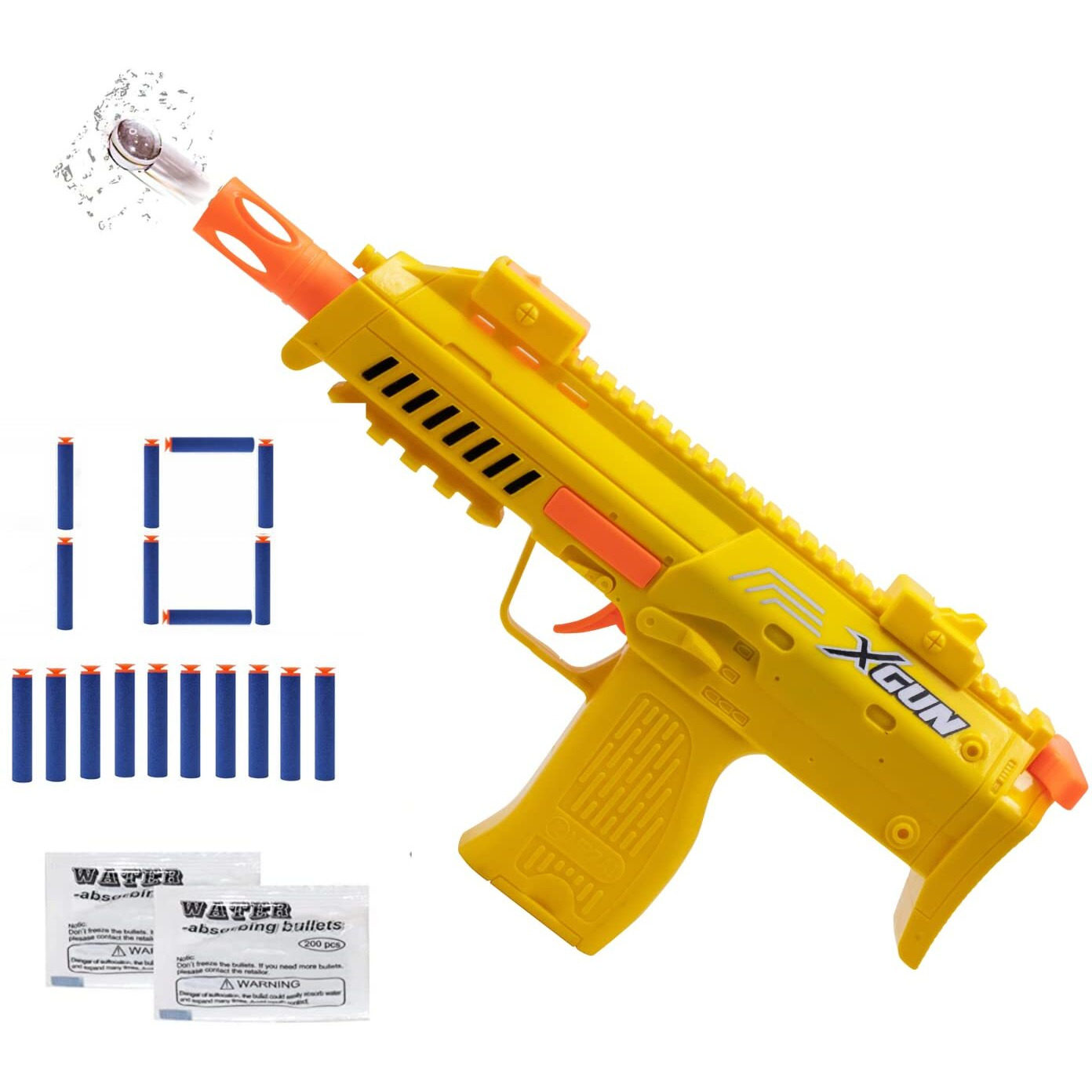 Toy Cloud DartX 2 in 1 X-Shot Blaster Pistol Toy Guns with Water Jelly Shots and 10 Soft Foam Dart Bullets, Safe N Long Range Shooting Bullet Gun Toys