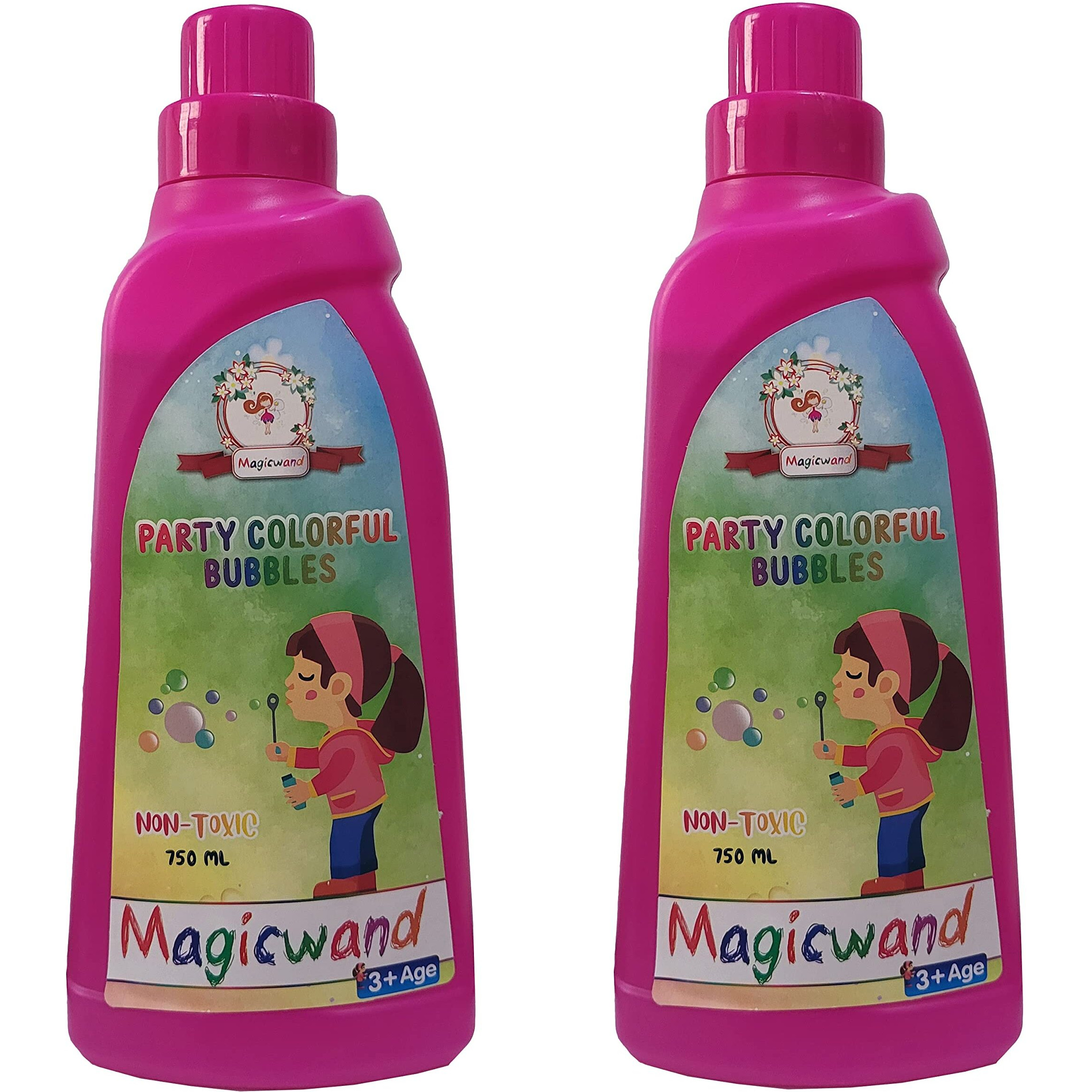 MagicwandPlastic Bubble Gun Plastic Refill LiquidMade in IndiaPlease Do Not Add Water,Use As Delivered3 Yrs & Up1.5 Litre ContainersMulti-Colored