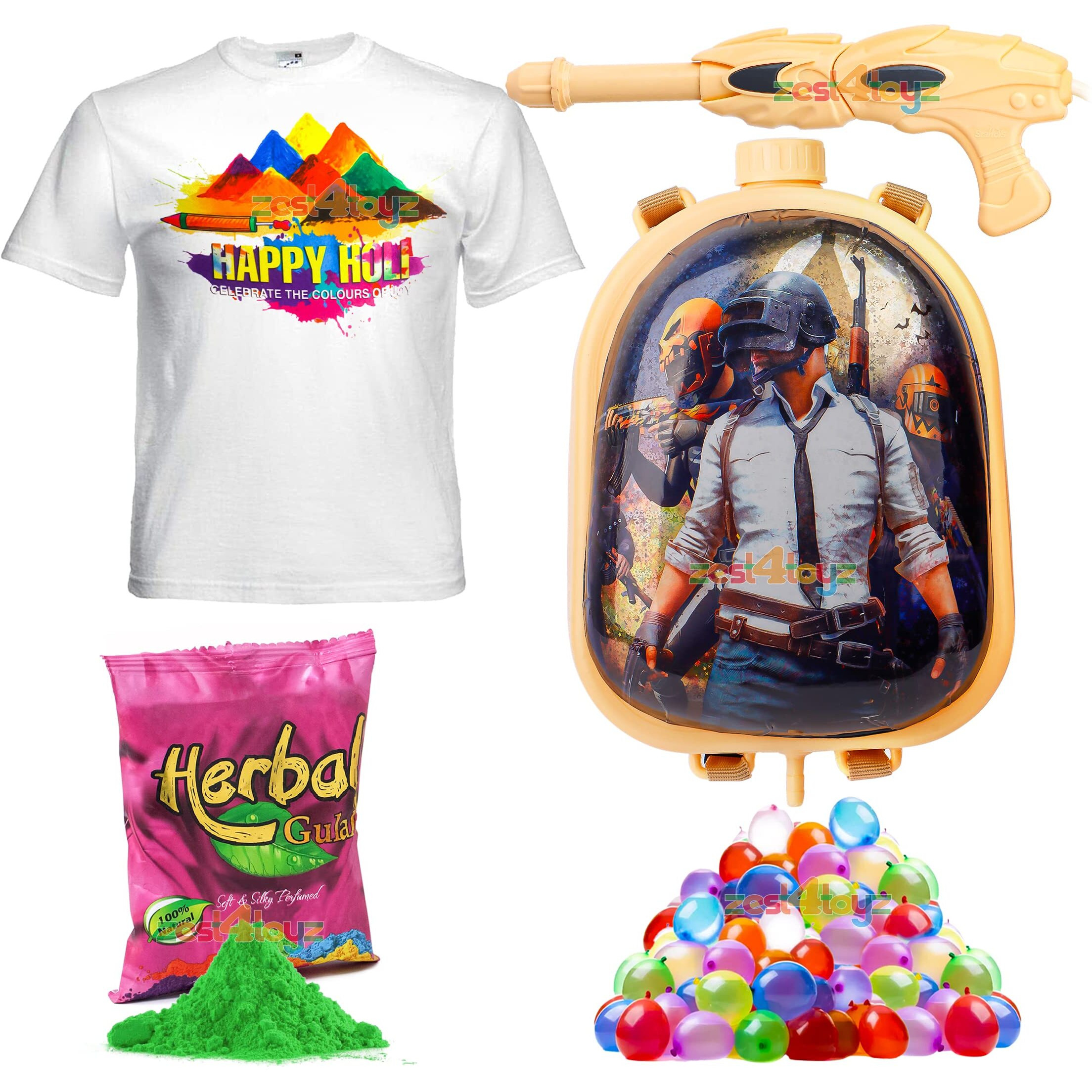 Zest 4 Toyz Water Gun High Pressure Pichkari with Back Holding Tank Combo Summer Toys Festival Fun for Boys Girl(Water Capacity 2.5 L Approx)